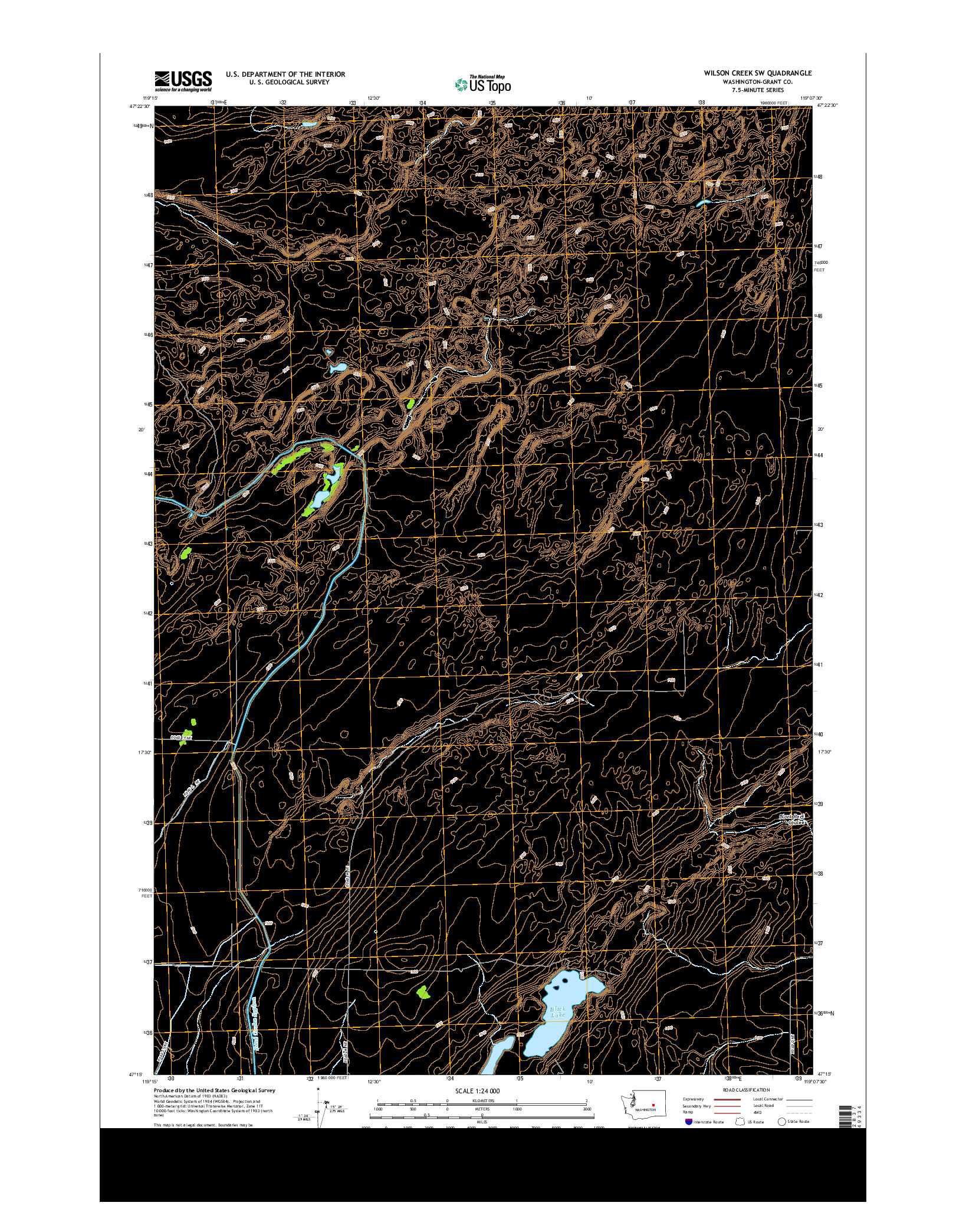 USGS US TOPO 7.5-MINUTE MAP FOR WILSON CREEK SW, WA 2014