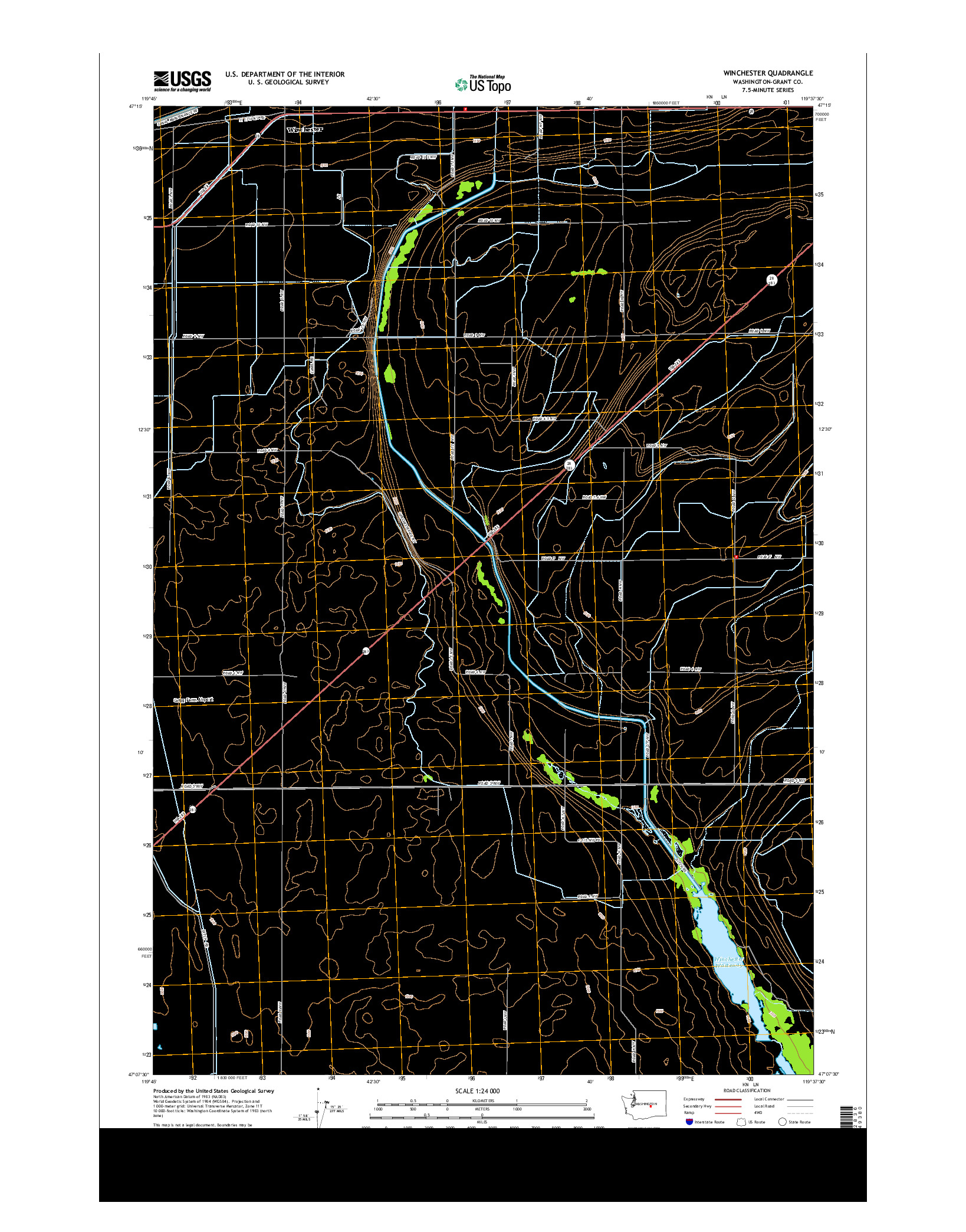 USGS US TOPO 7.5-MINUTE MAP FOR WINCHESTER, WA 2014