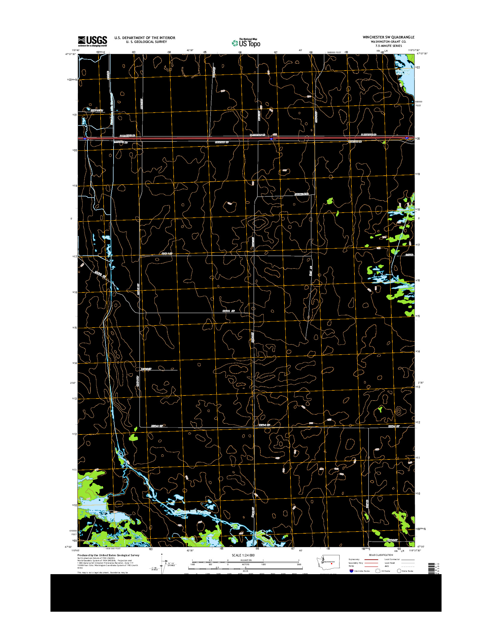 USGS US TOPO 7.5-MINUTE MAP FOR WINCHESTER SW, WA 2014