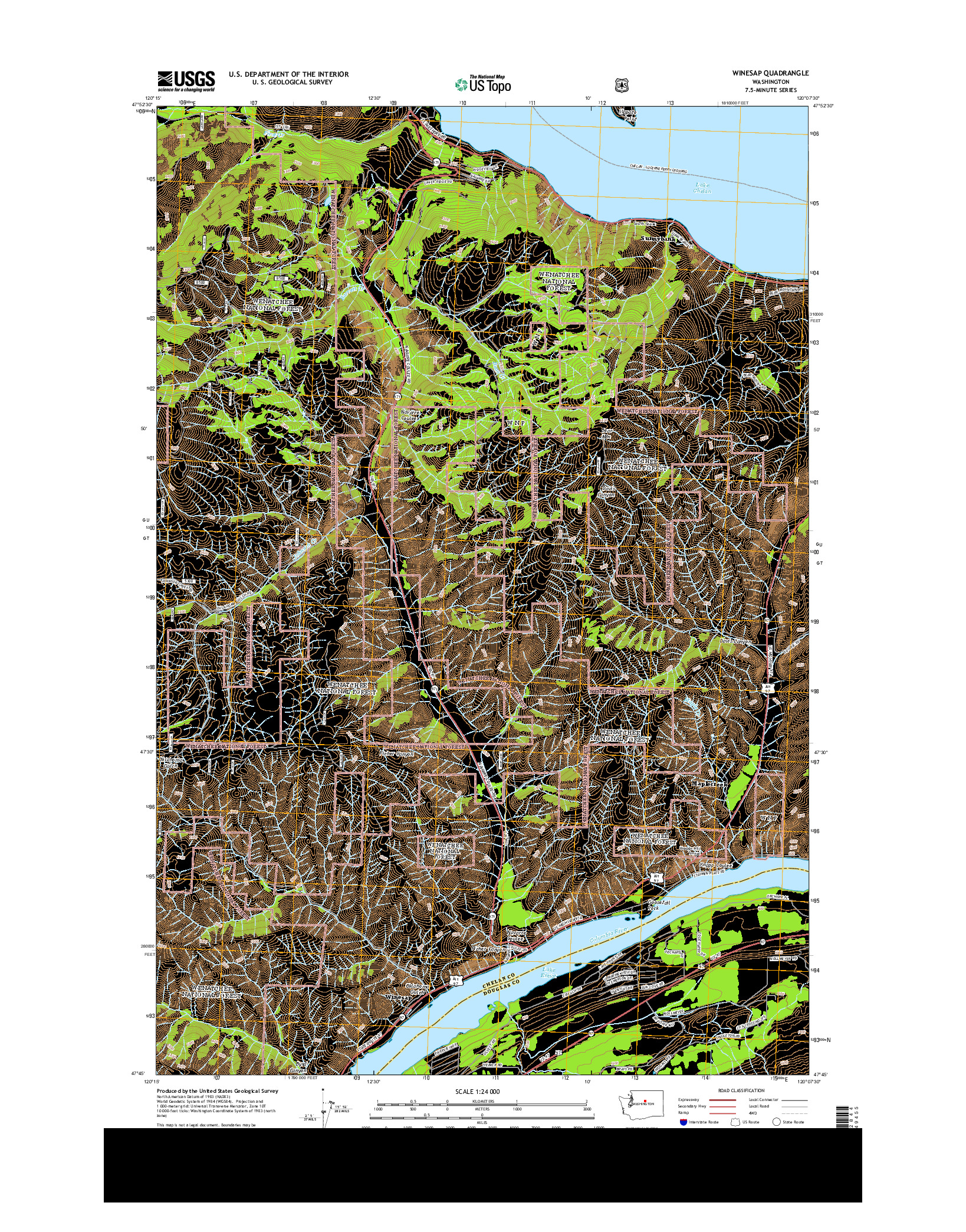 USGS US TOPO 7.5-MINUTE MAP FOR WINESAP, WA 2014