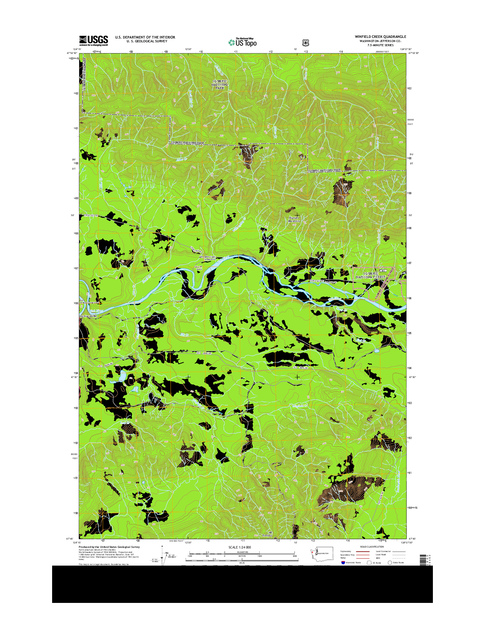 USGS US TOPO 7.5-MINUTE MAP FOR WINFIELD CREEK, WA 2014