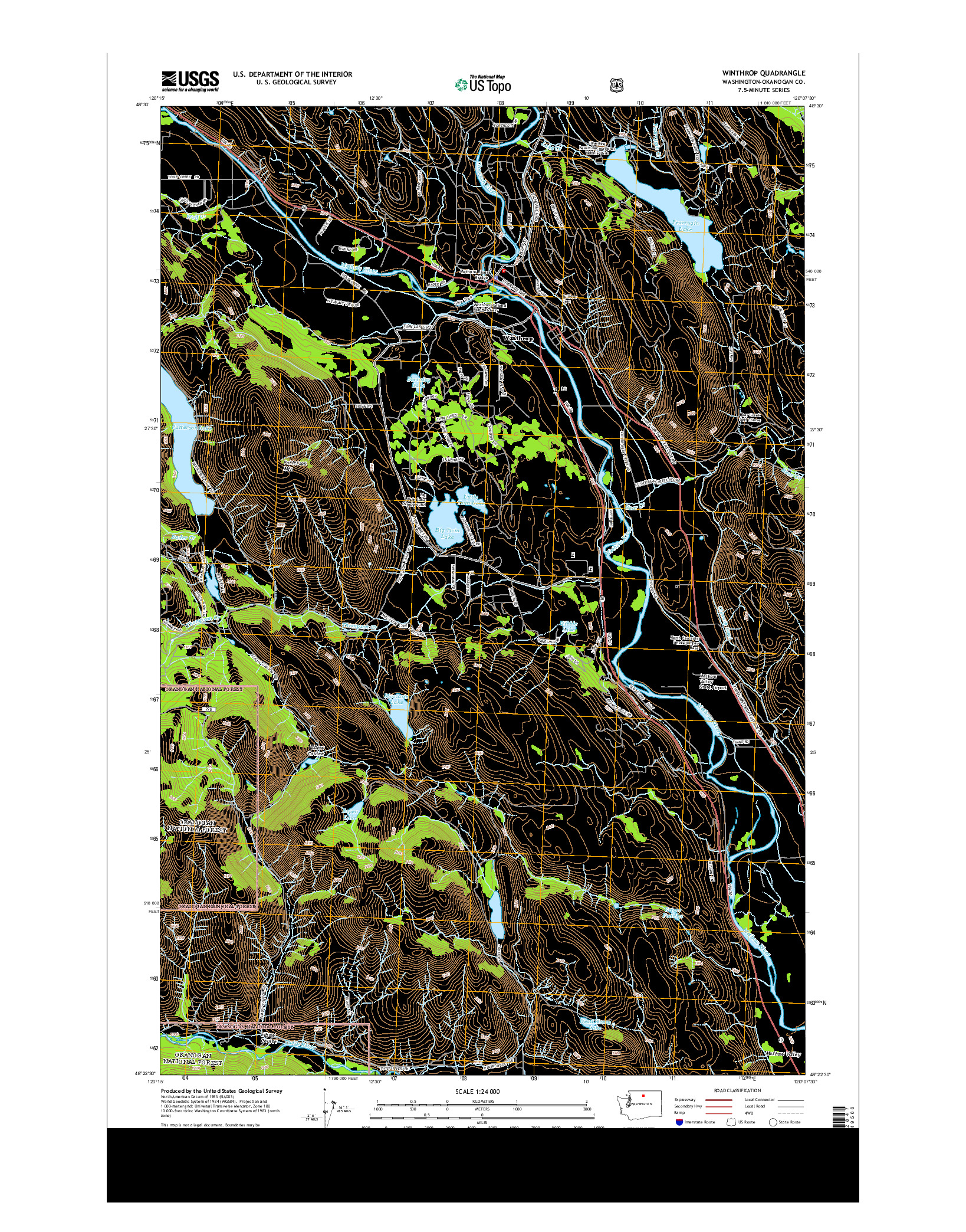 USGS US TOPO 7.5-MINUTE MAP FOR WINTHROP, WA 2014