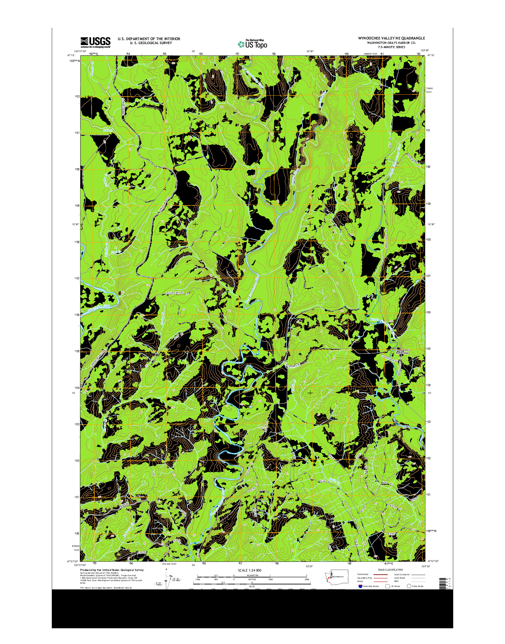 USGS US TOPO 7.5-MINUTE MAP FOR WYNOOCHEE VALLEY NE, WA 2014