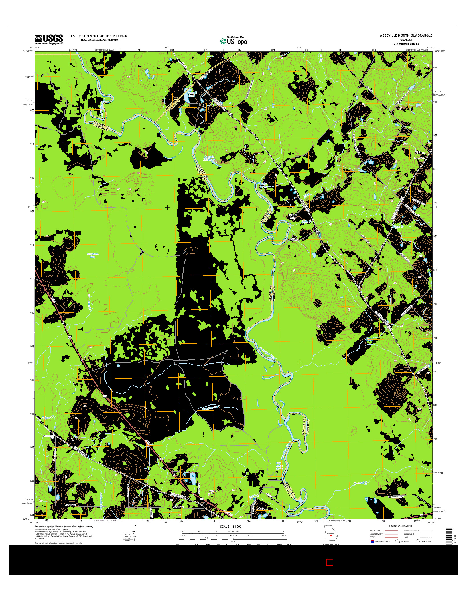 USGS US TOPO 7.5-MINUTE MAP FOR ABBEVILLE NORTH, GA 2014