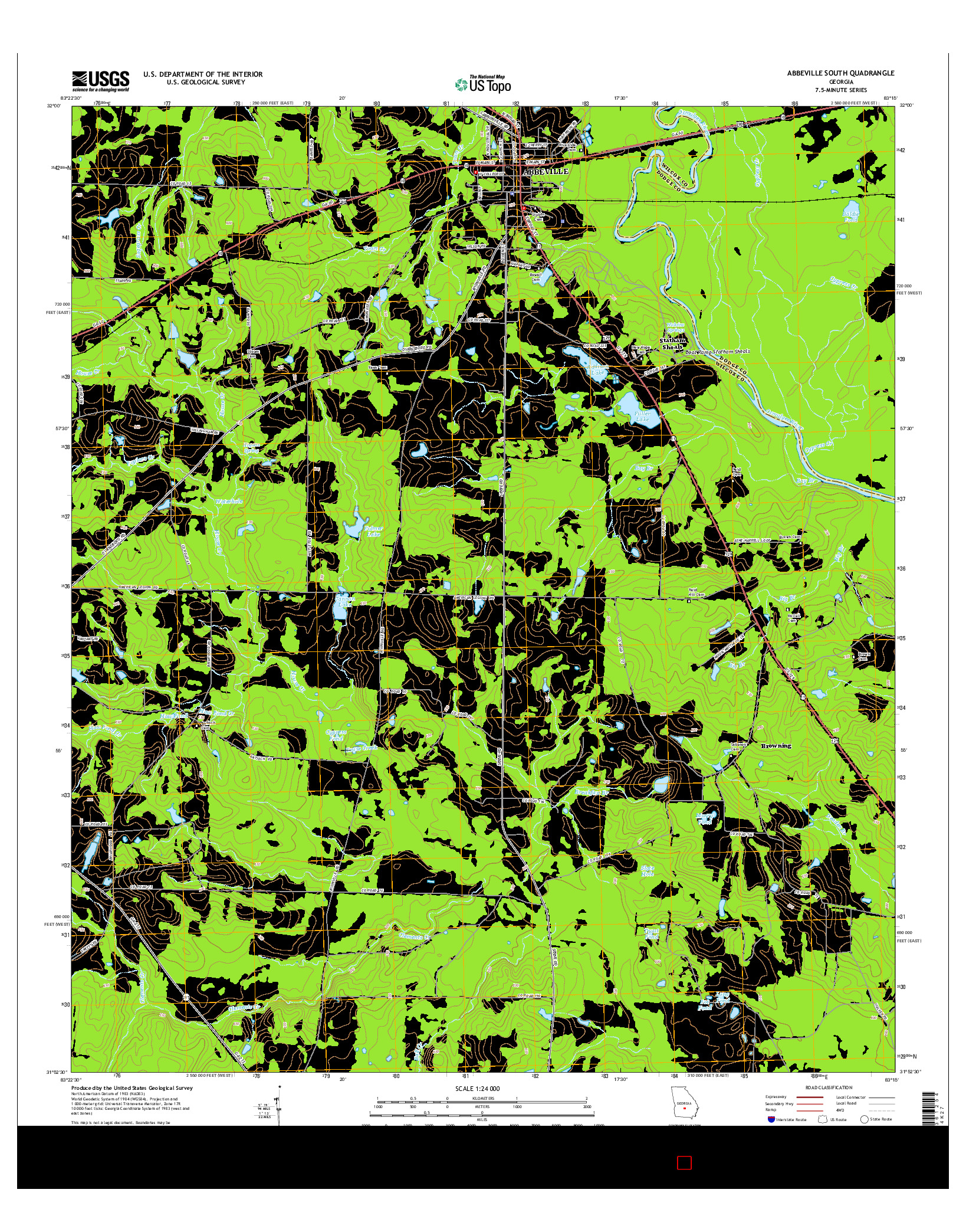 USGS US TOPO 7.5-MINUTE MAP FOR ABBEVILLE SOUTH, GA 2014