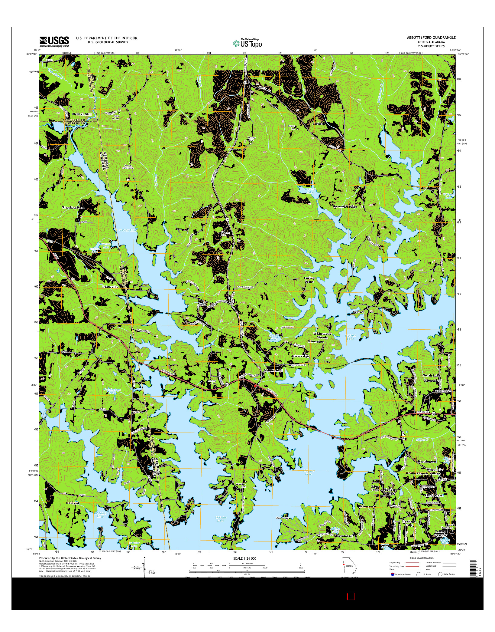 USGS US TOPO 7.5-MINUTE MAP FOR ABBOTTSFORD, GA-AL 2014