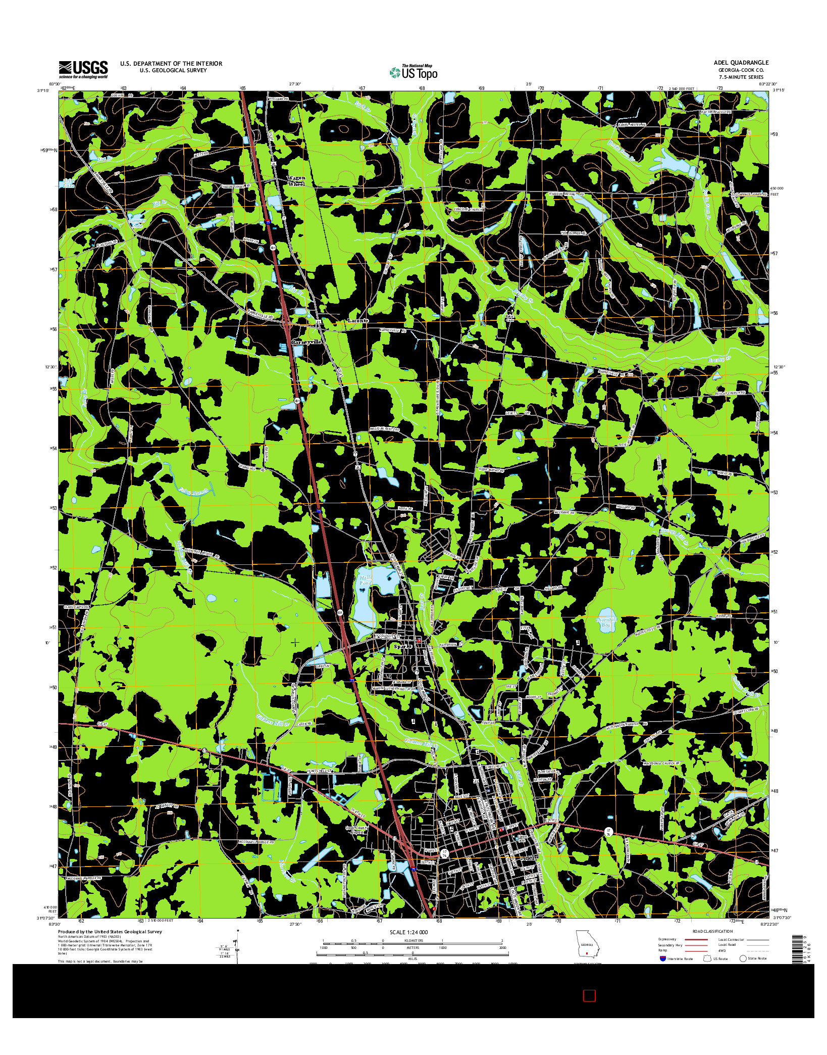 USGS US TOPO 7.5-MINUTE MAP FOR ADEL, GA 2014