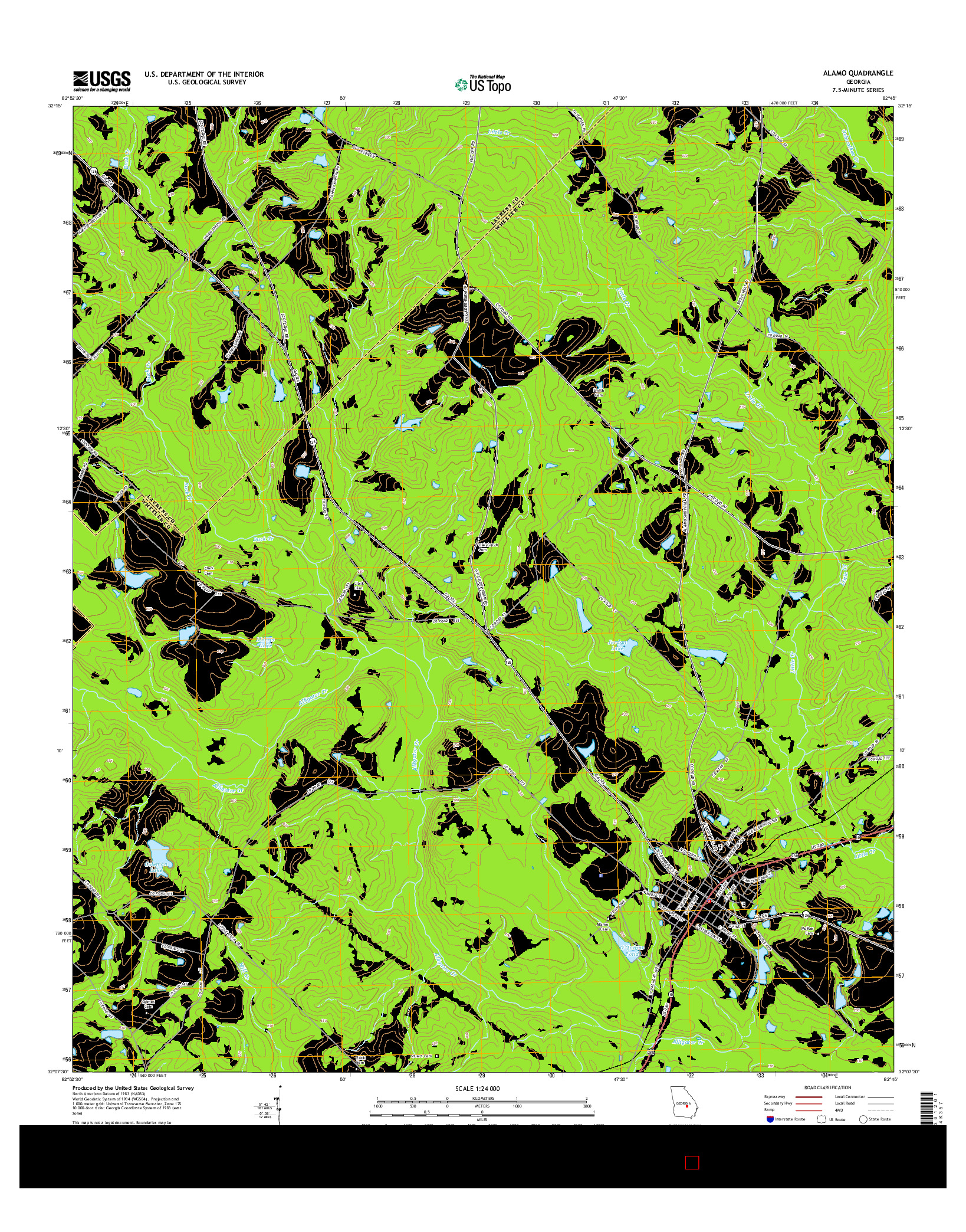 USGS US TOPO 7.5-MINUTE MAP FOR ALAMO, GA 2014