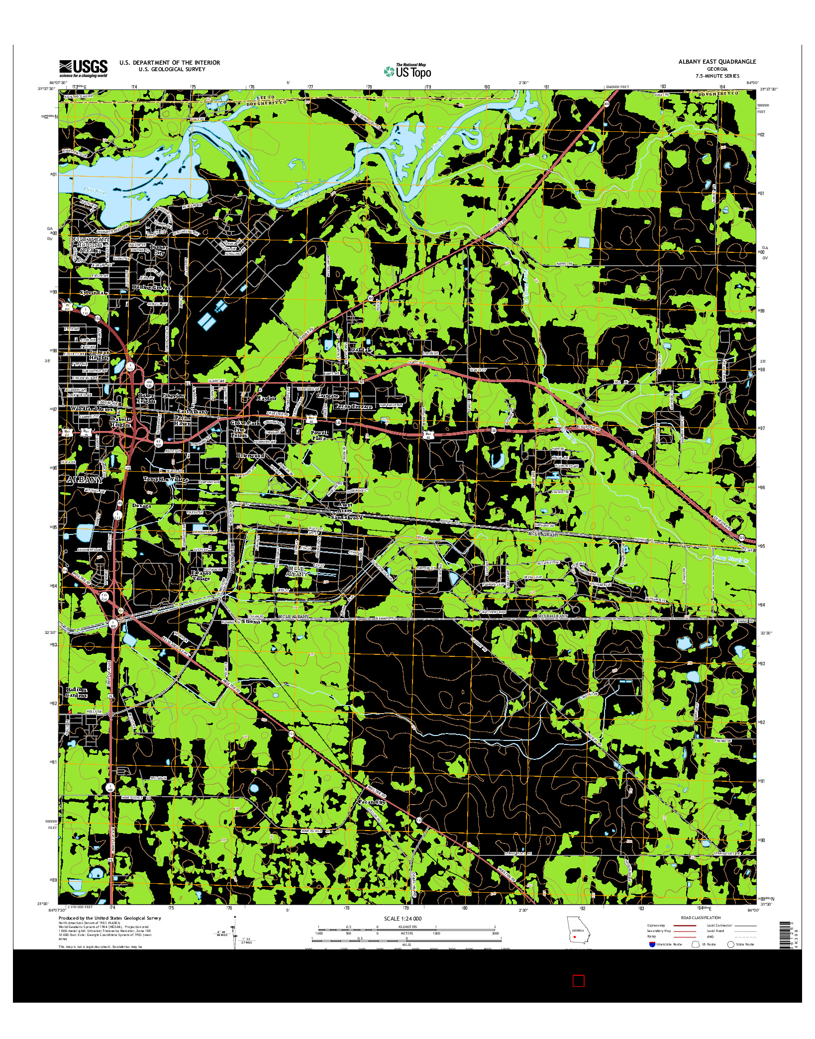 USGS US TOPO 7.5-MINUTE MAP FOR ALBANY EAST, GA 2014