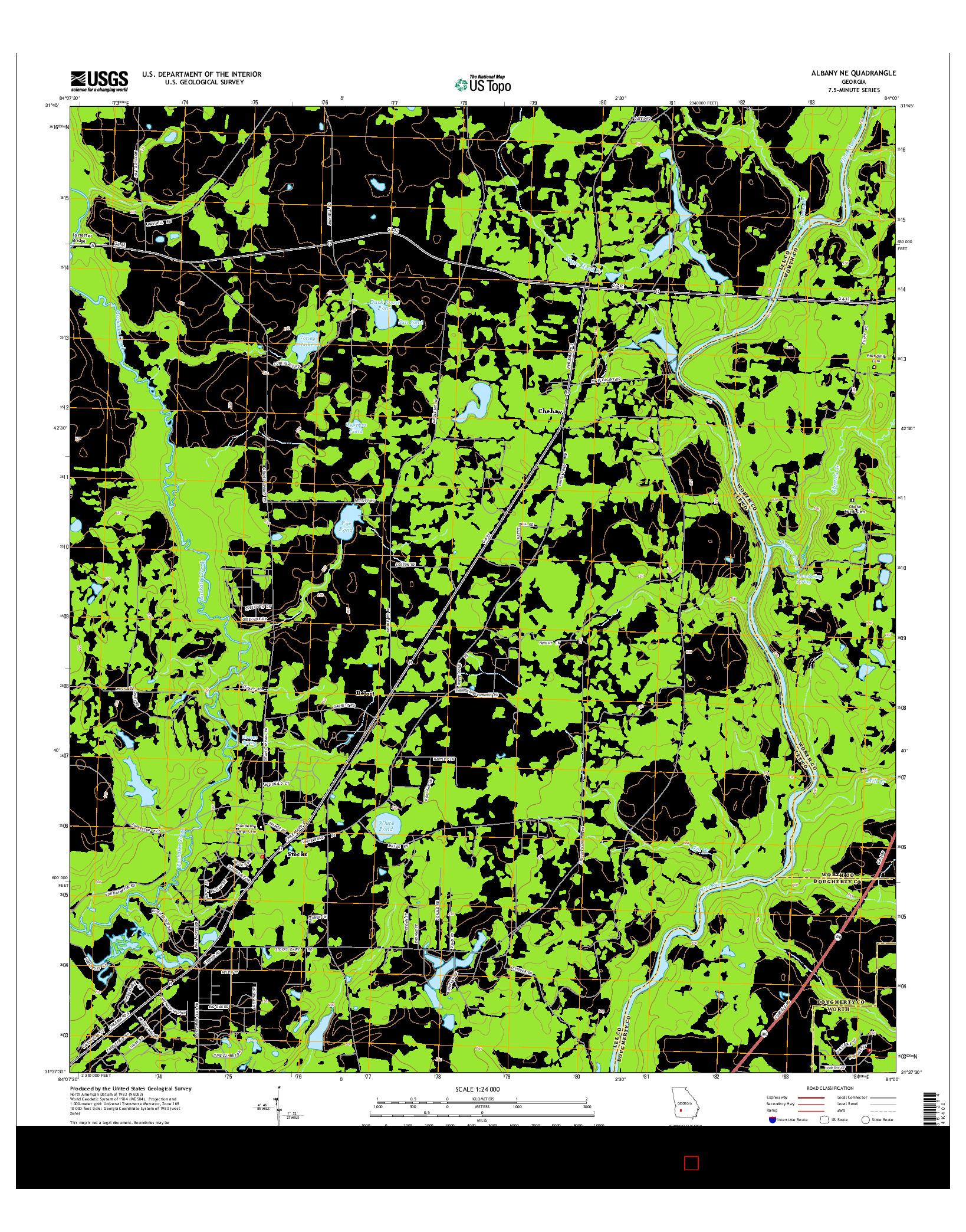 USGS US TOPO 7.5-MINUTE MAP FOR ALBANY NE, GA 2014