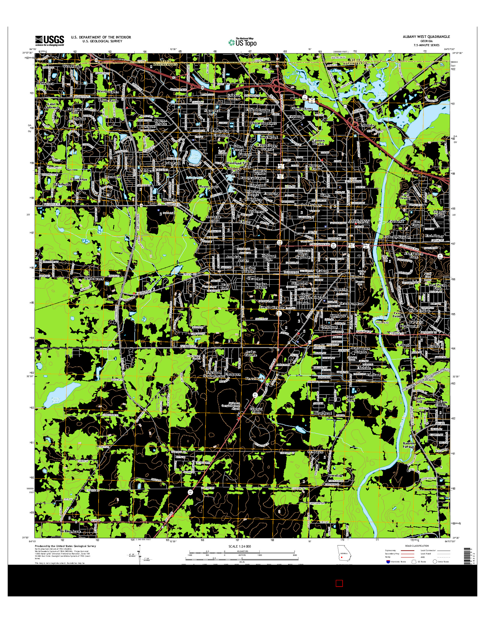 USGS US TOPO 7.5-MINUTE MAP FOR ALBANY WEST, GA 2014