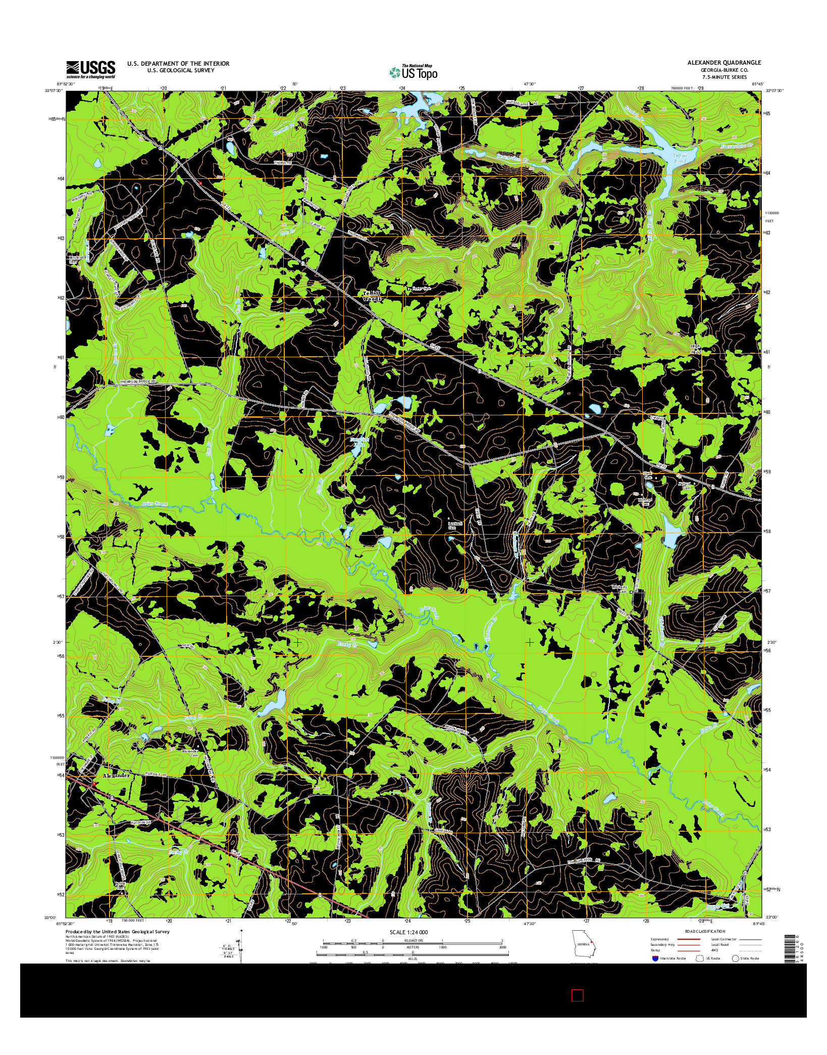 USGS US TOPO 7.5-MINUTE MAP FOR ALEXANDER, GA 2014