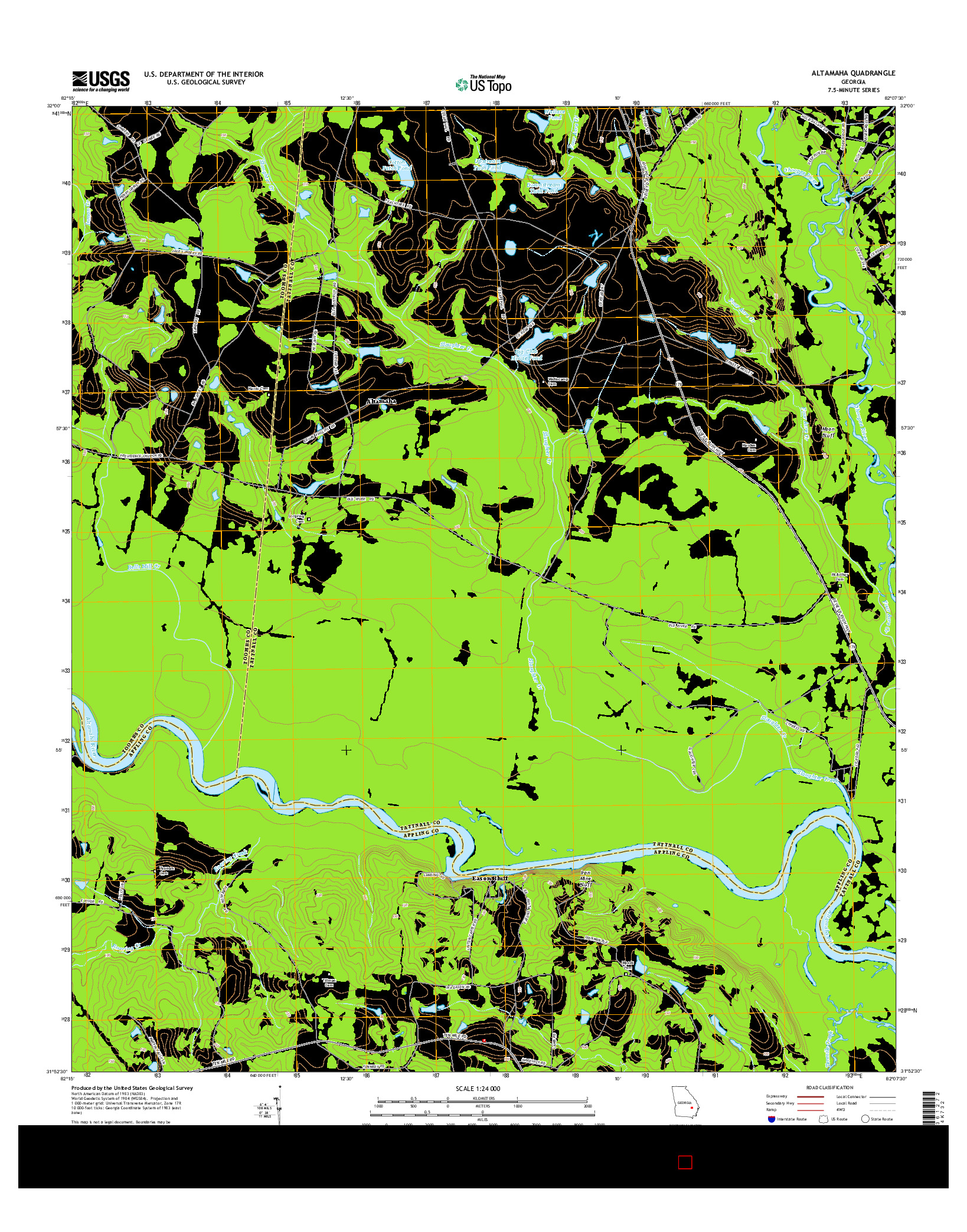 USGS US TOPO 7.5-MINUTE MAP FOR ALTAMAHA, GA 2014