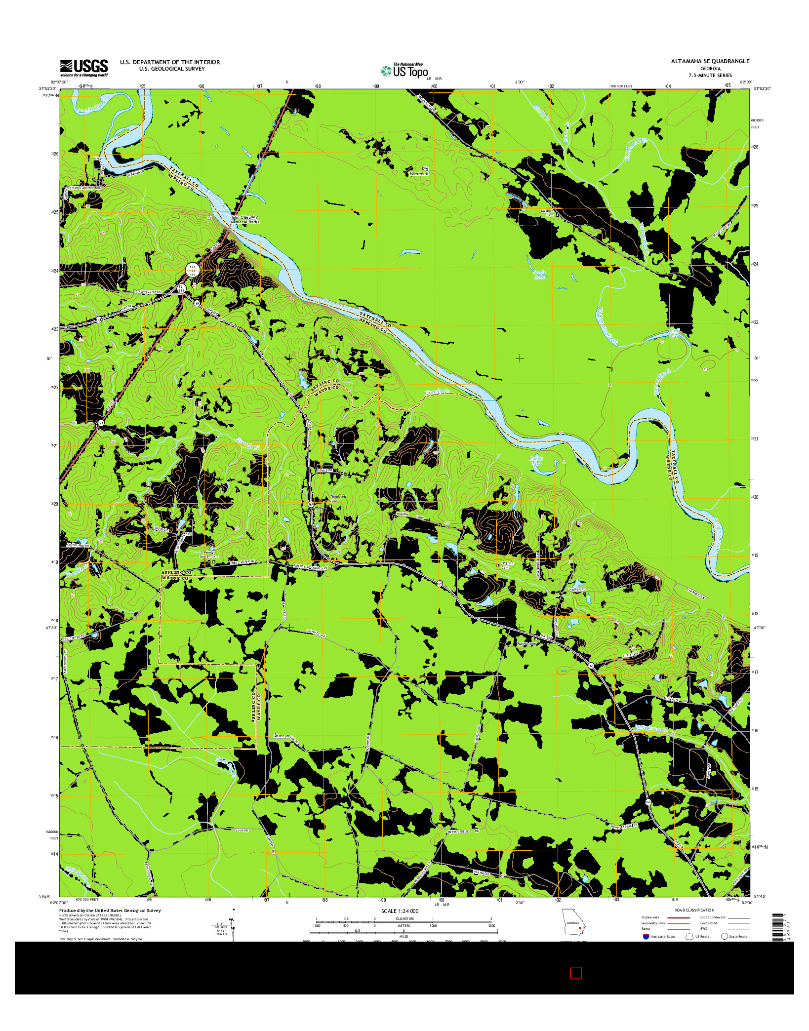 USGS US TOPO 7.5-MINUTE MAP FOR ALTAMAHA SE, GA 2014