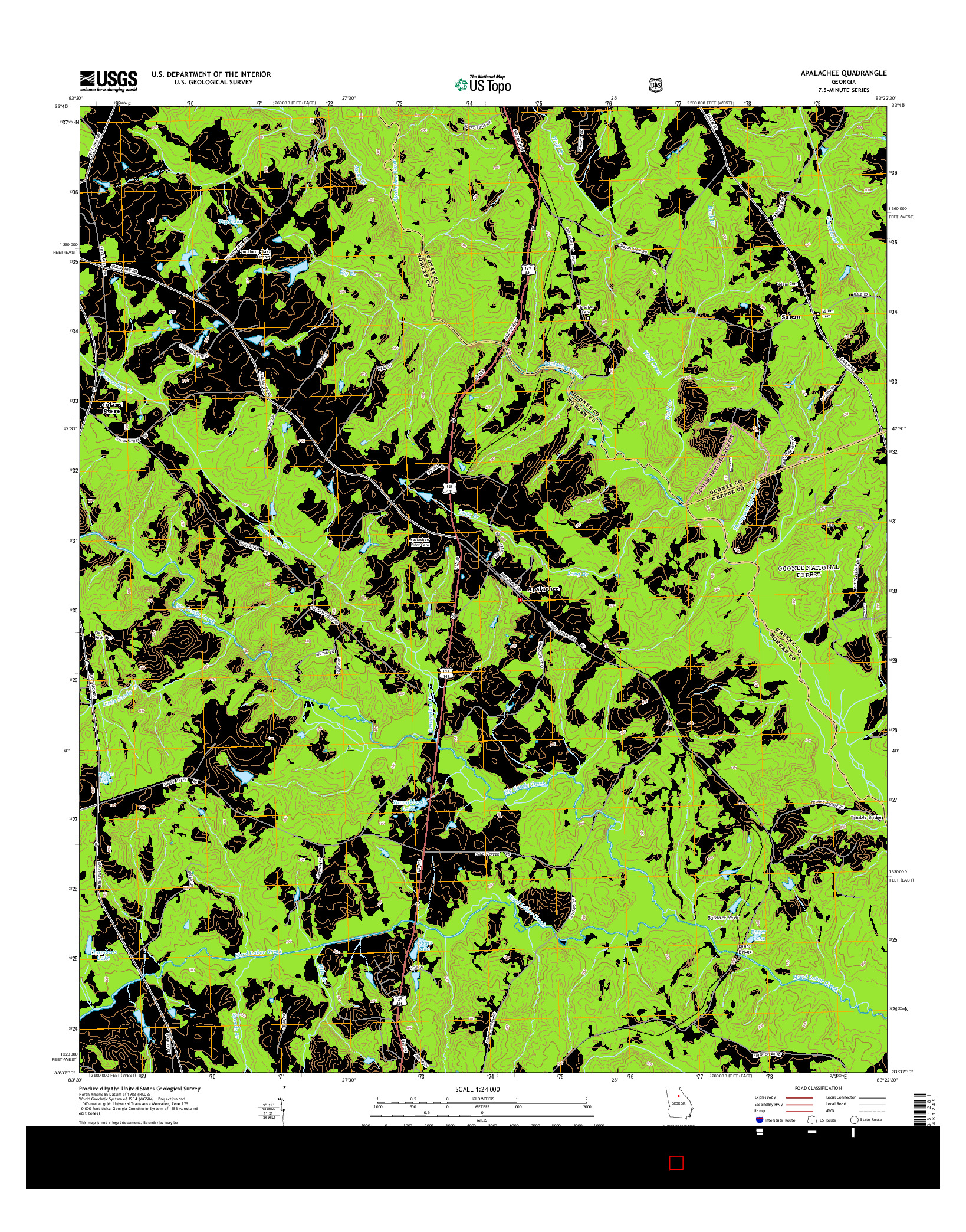 USGS US TOPO 7.5-MINUTE MAP FOR APALACHEE, GA 2014