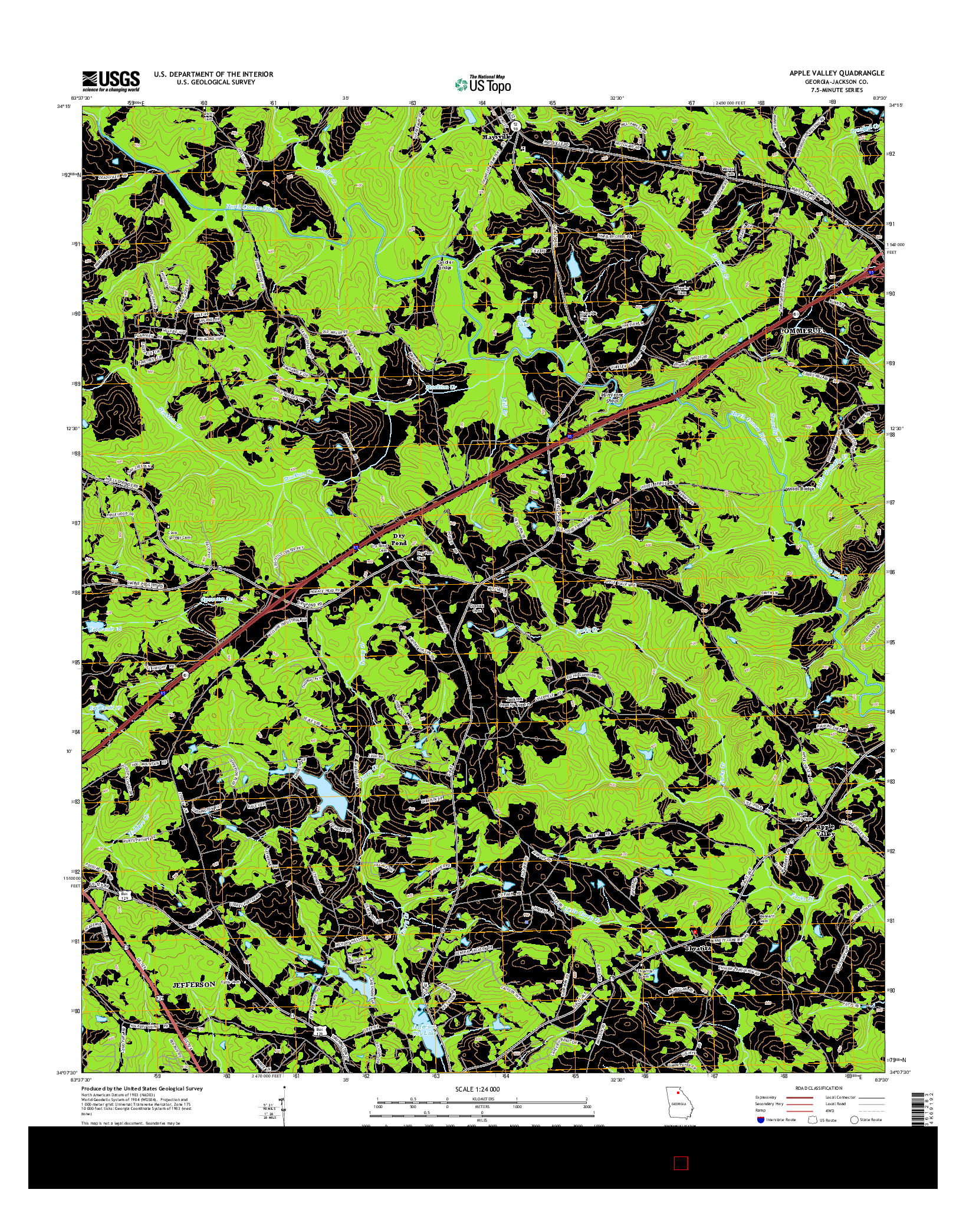 USGS US TOPO 7.5-MINUTE MAP FOR APPLE VALLEY, GA 2014