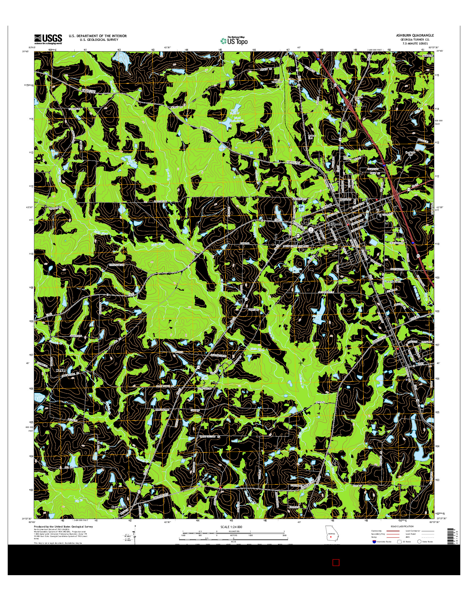 USGS US TOPO 7.5-MINUTE MAP FOR ASHBURN, GA 2014