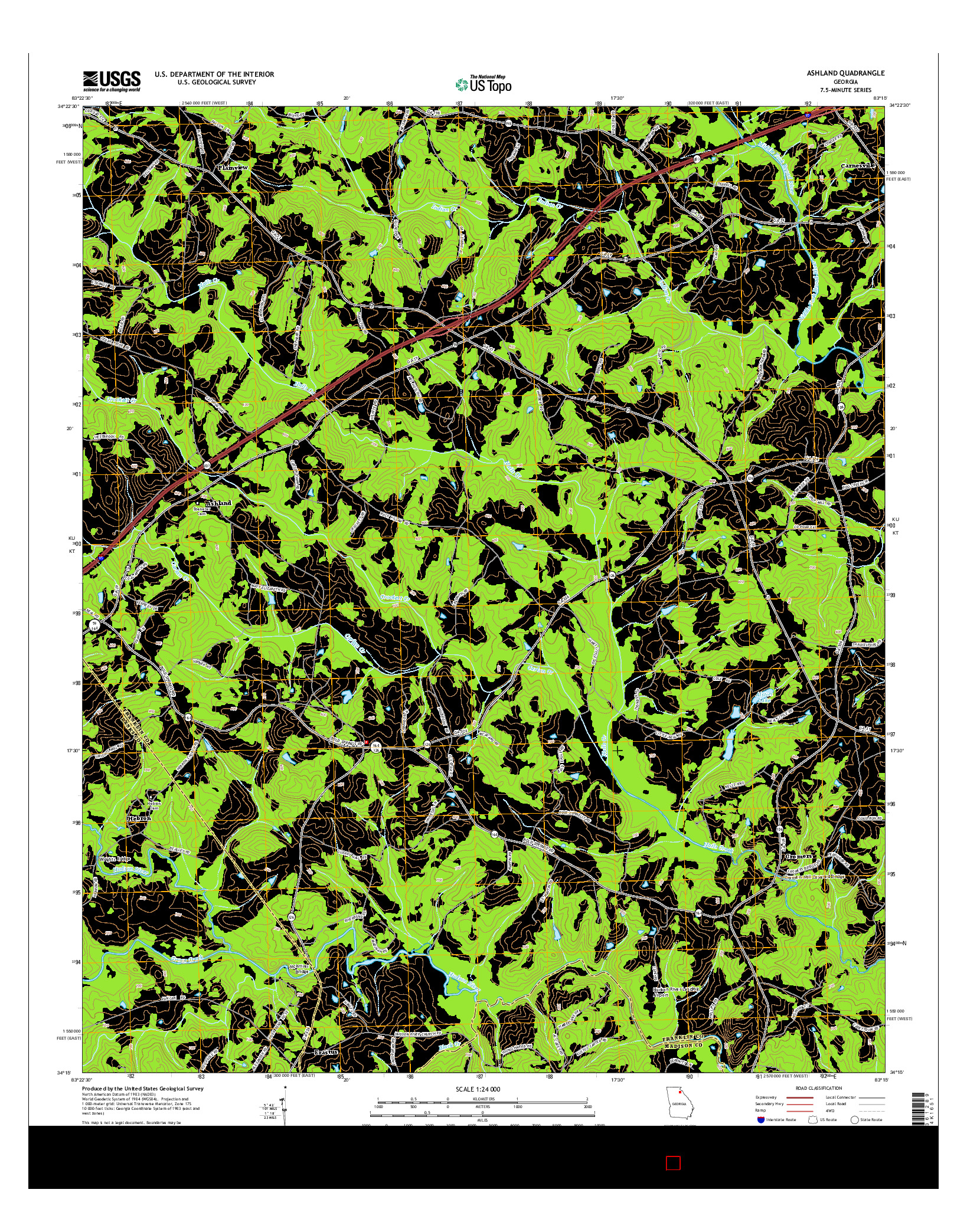 USGS US TOPO 7.5-MINUTE MAP FOR ASHLAND, GA 2014