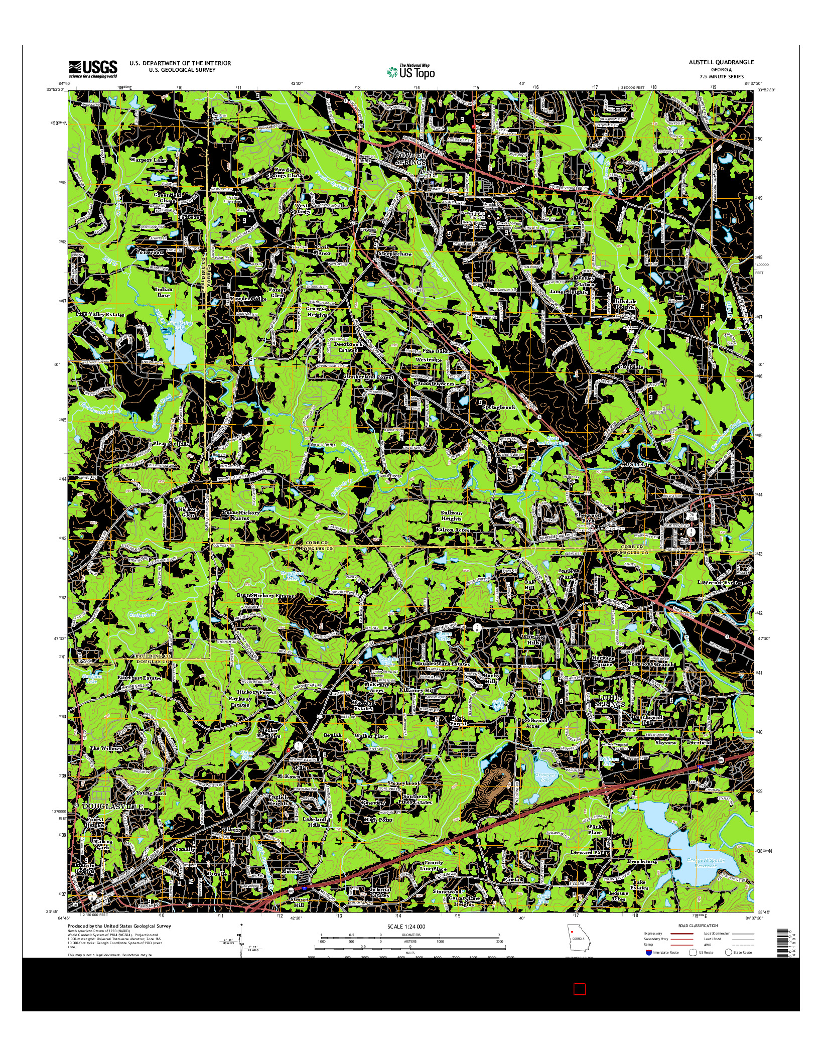 USGS US TOPO 7.5-MINUTE MAP FOR AUSTELL, GA 2014