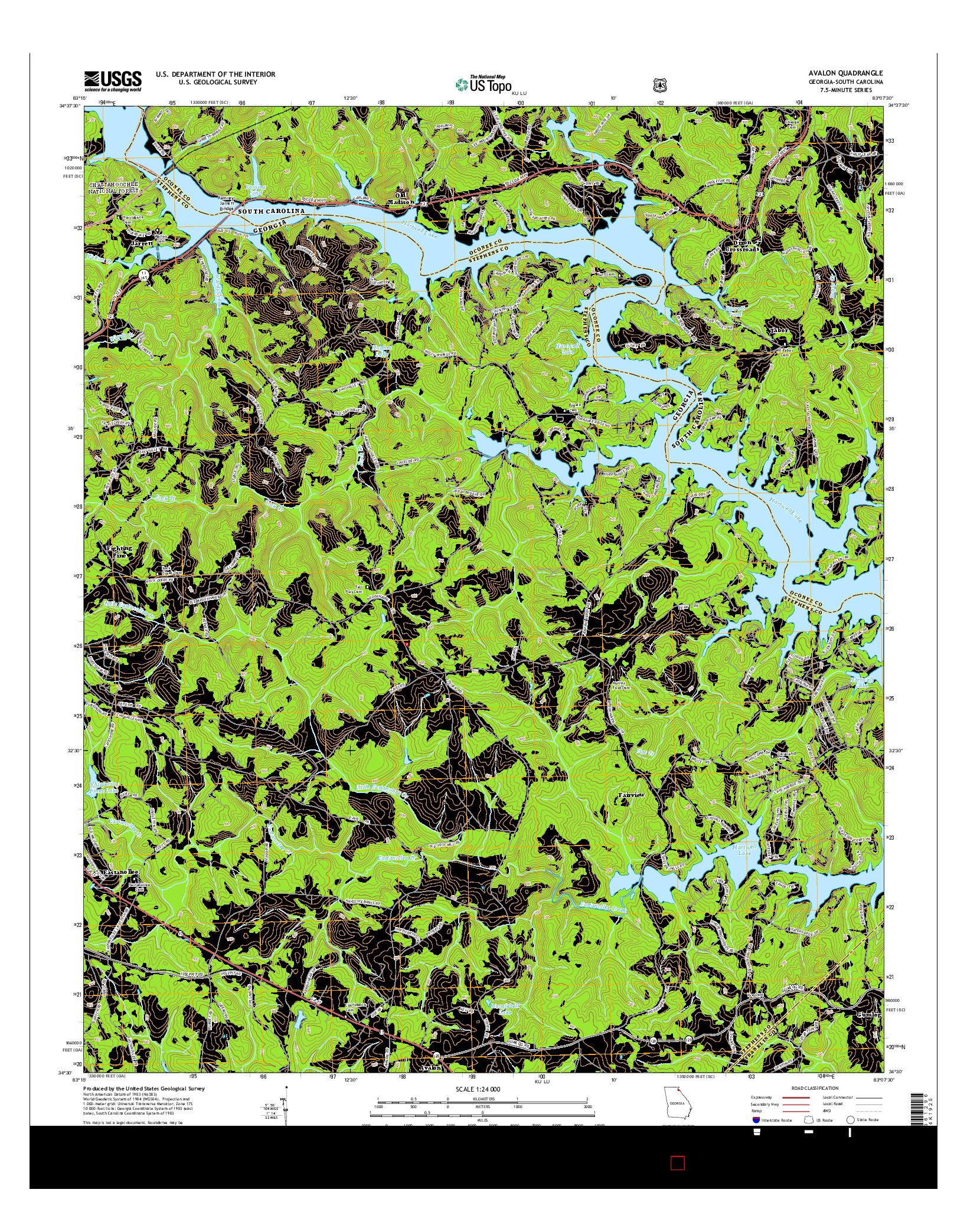 USGS US TOPO 7.5-MINUTE MAP FOR AVALON, GA-SC 2014