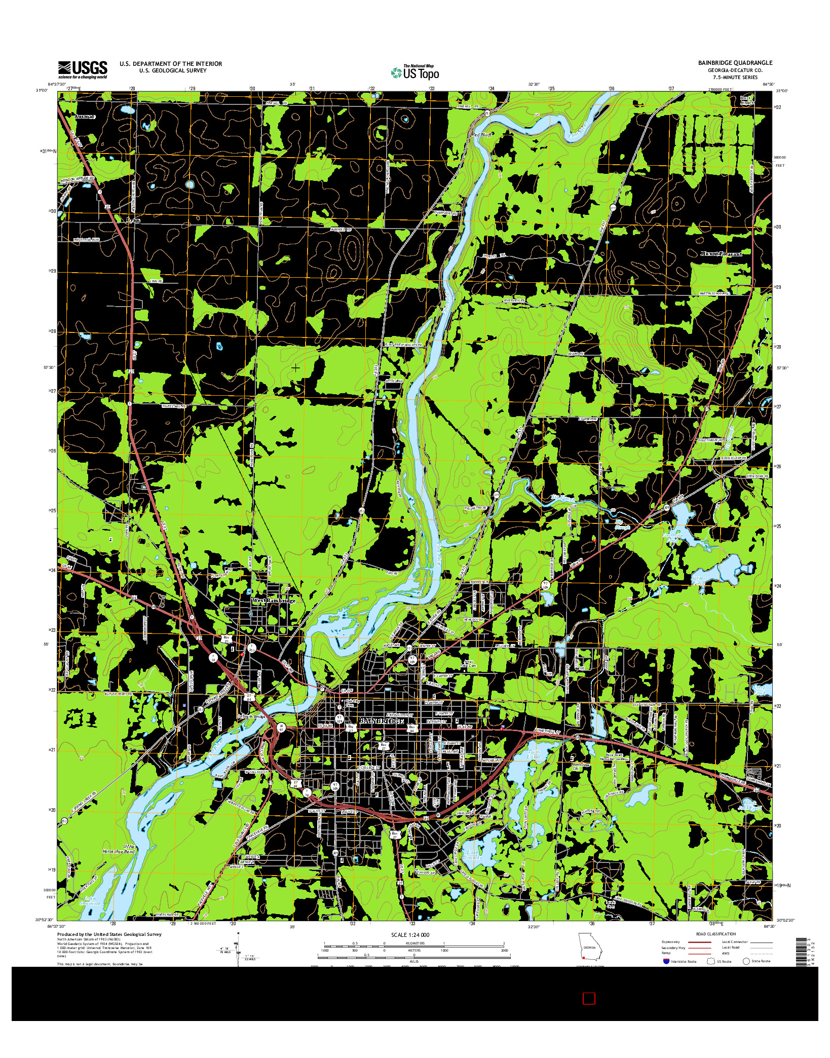 USGS US TOPO 7.5-MINUTE MAP FOR BAINBRIDGE, GA 2014