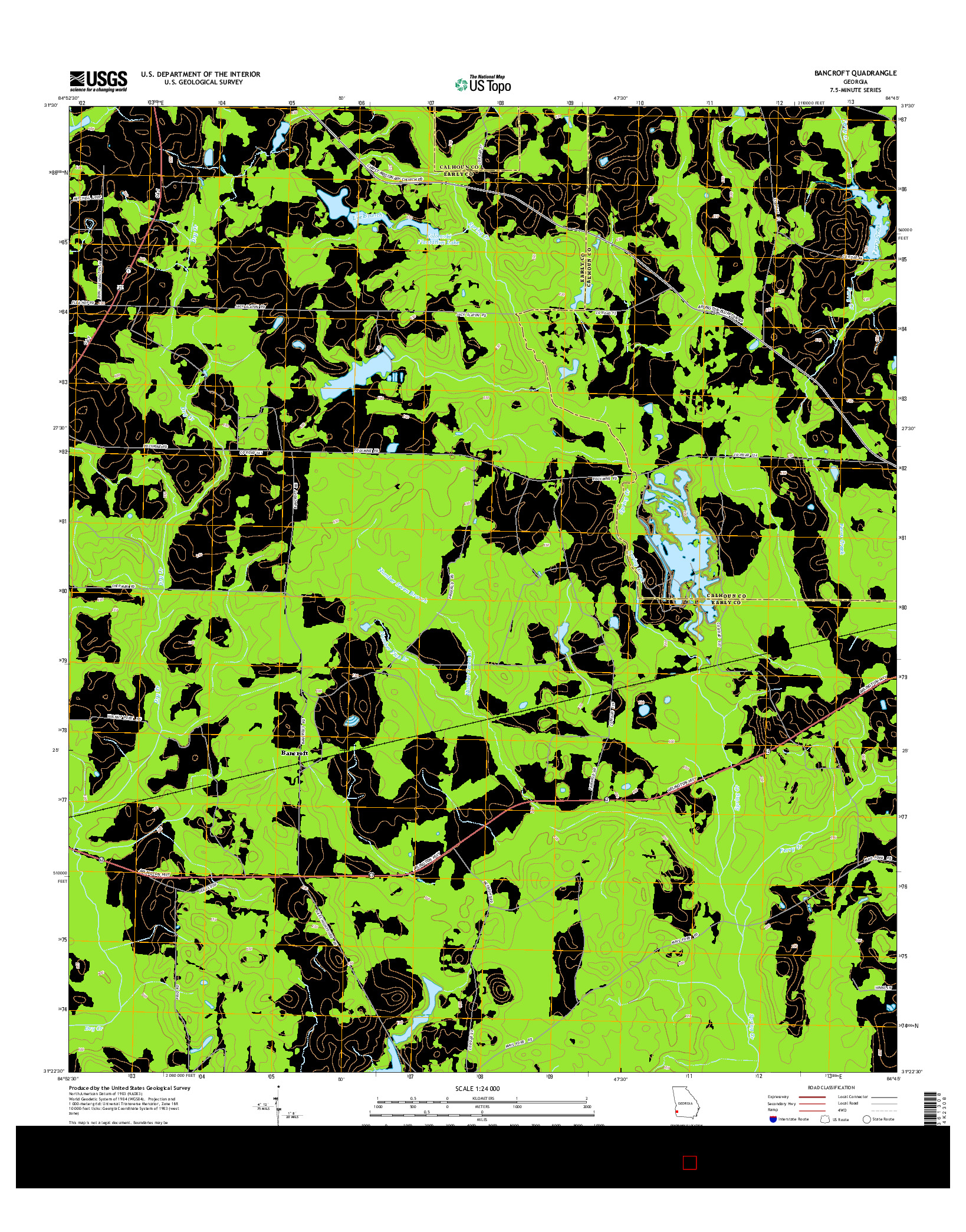 USGS US TOPO 7.5-MINUTE MAP FOR BANCROFT, GA 2014