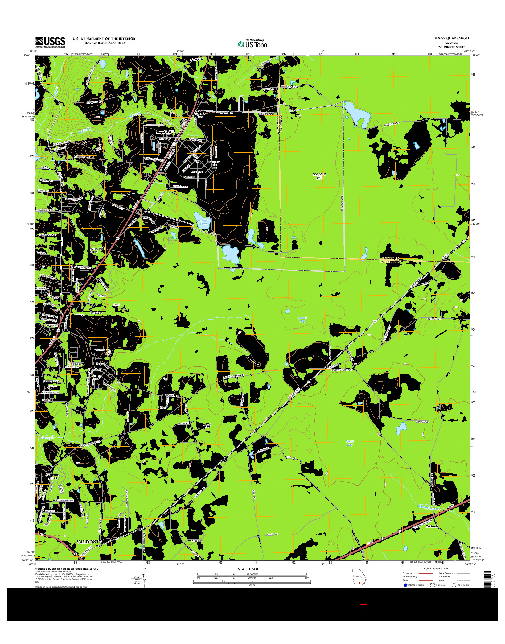 USGS US TOPO 7.5-MINUTE MAP FOR BEMISS, GA 2014
