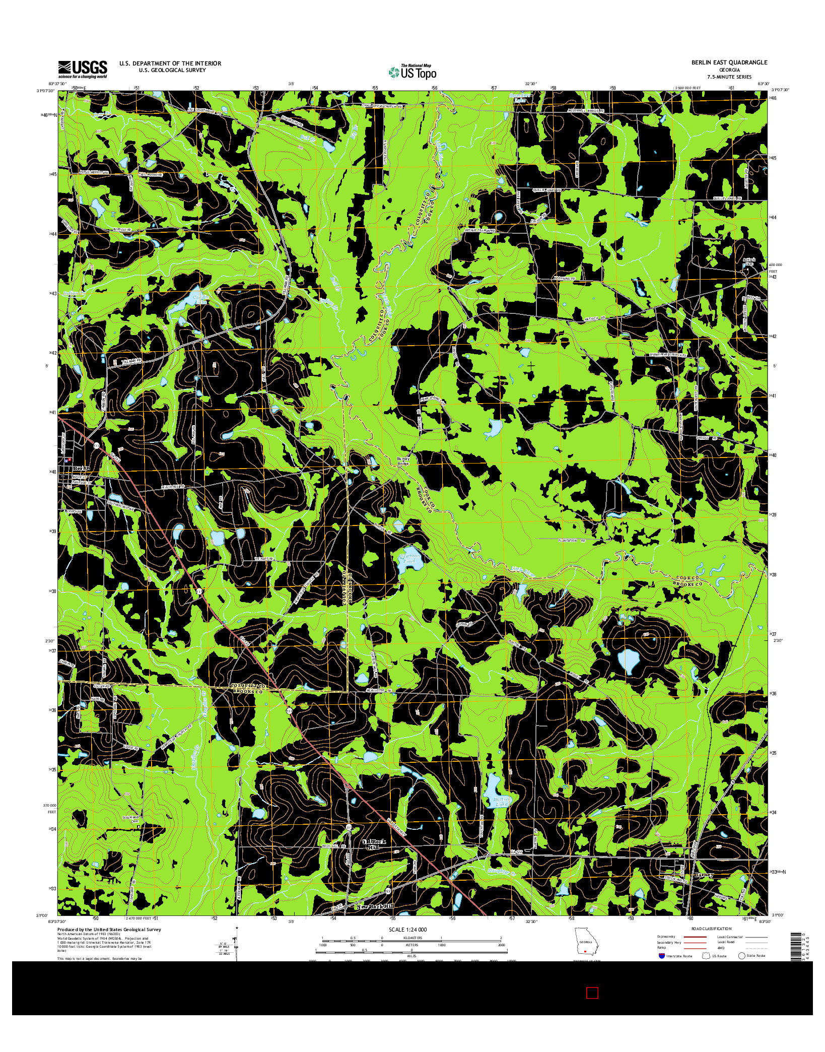 USGS US TOPO 7.5-MINUTE MAP FOR BERLIN EAST, GA 2014