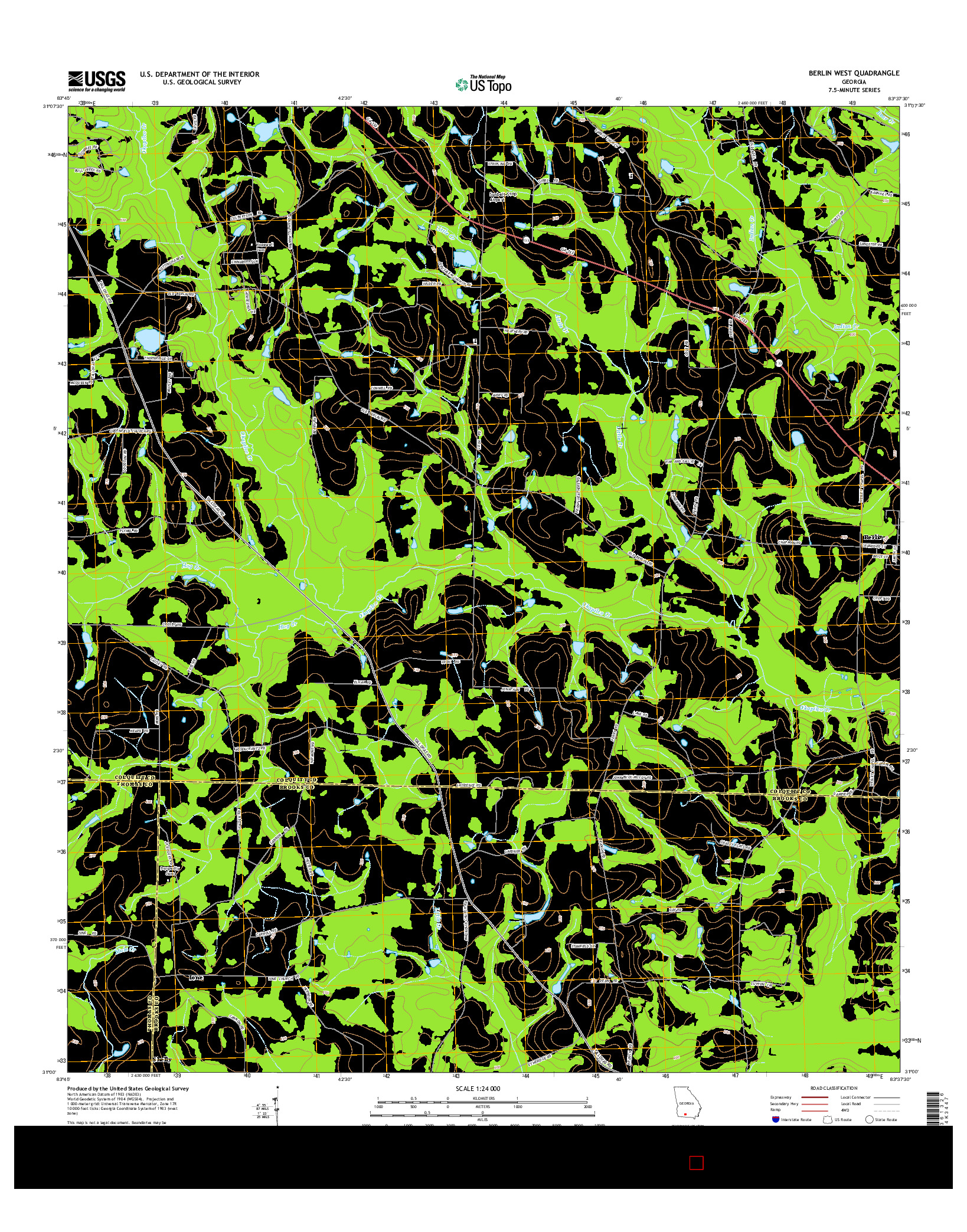 USGS US TOPO 7.5-MINUTE MAP FOR BERLIN WEST, GA 2014