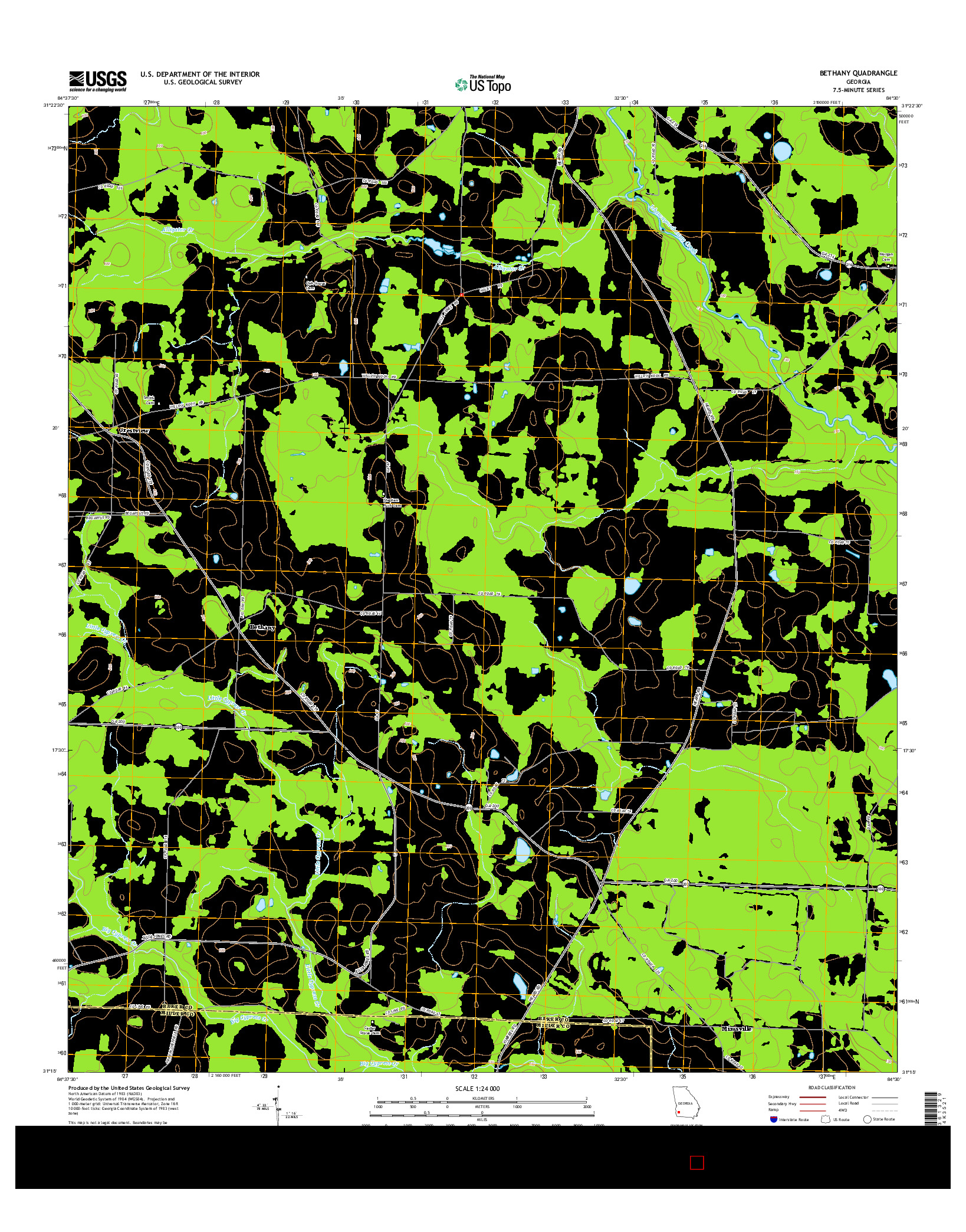 USGS US TOPO 7.5-MINUTE MAP FOR BETHANY, GA 2014