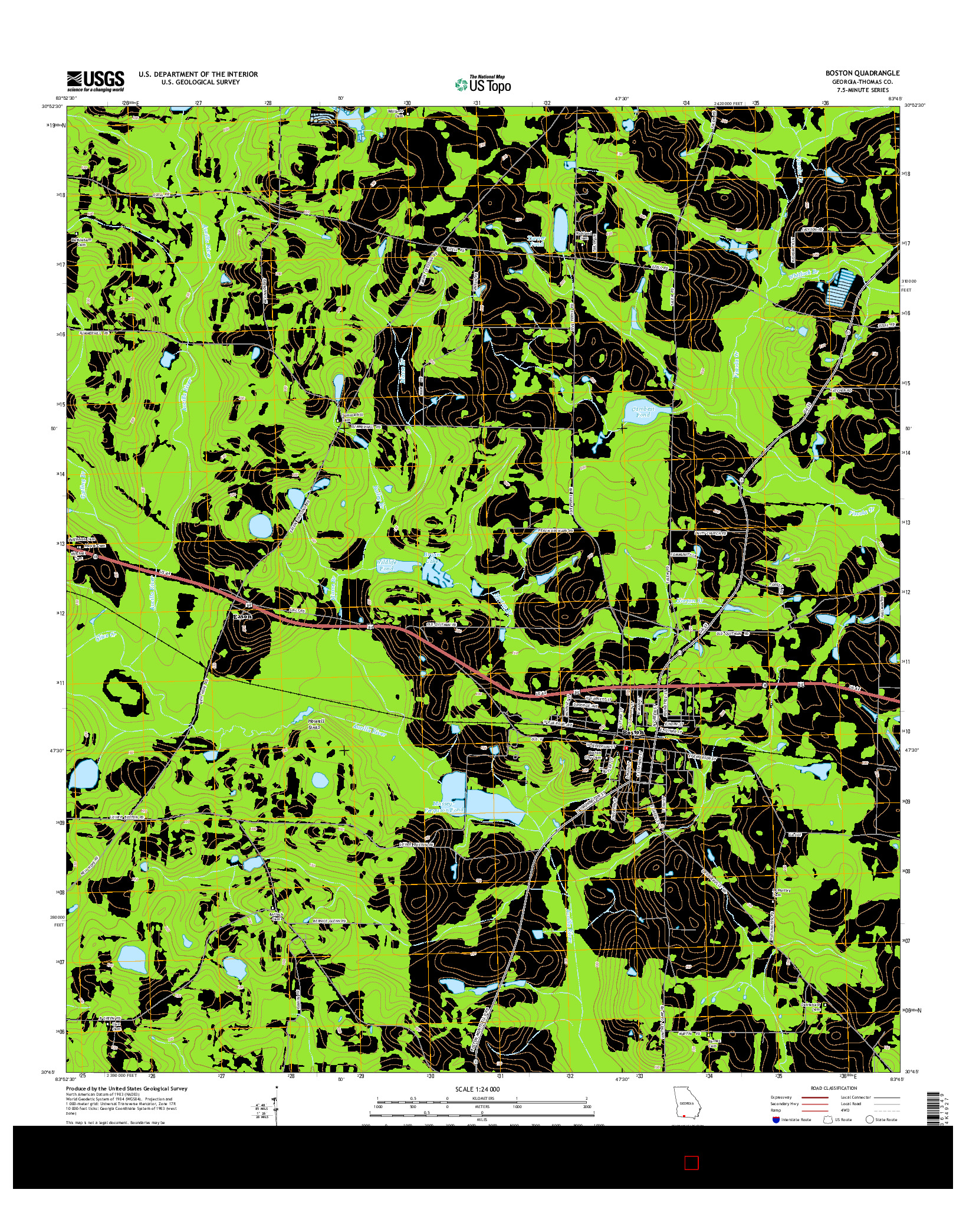 USGS US TOPO 7.5-MINUTE MAP FOR BOSTON, GA 2014