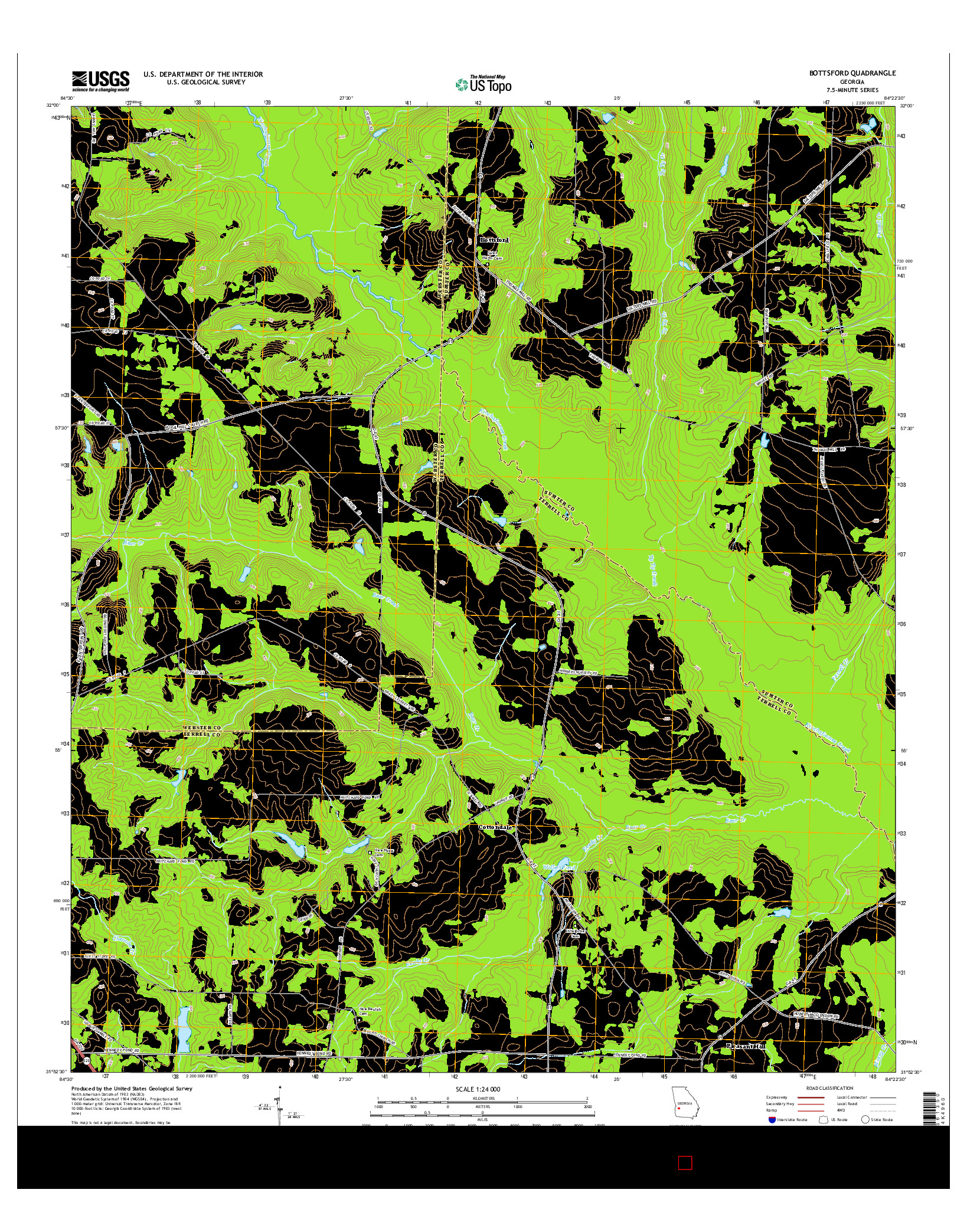 USGS US TOPO 7.5-MINUTE MAP FOR BOTTSFORD, GA 2014