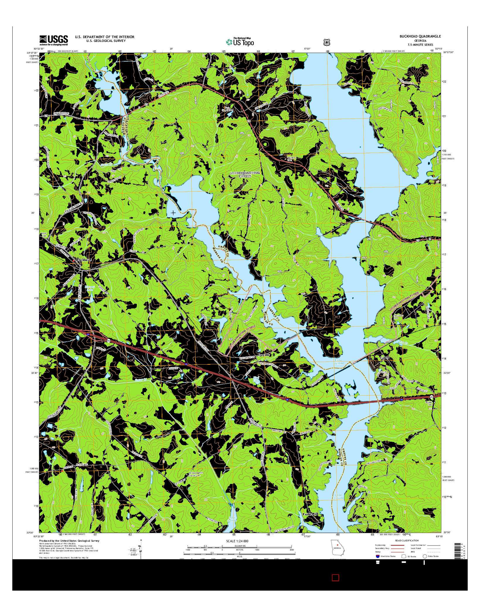 USGS US TOPO 7.5-MINUTE MAP FOR BUCKHEAD, GA 2014