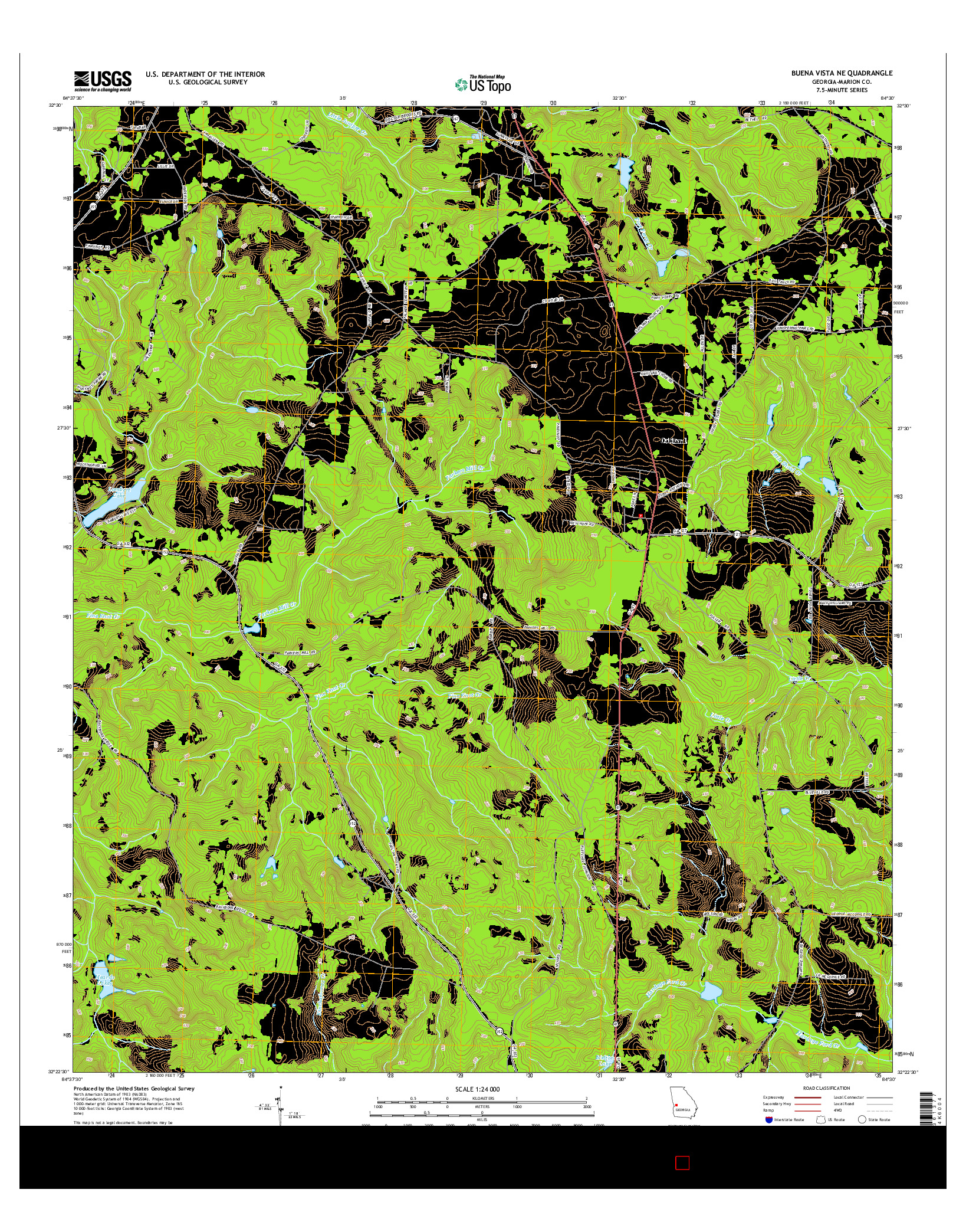 USGS US TOPO 7.5-MINUTE MAP FOR BUENA VISTA NE, GA 2014