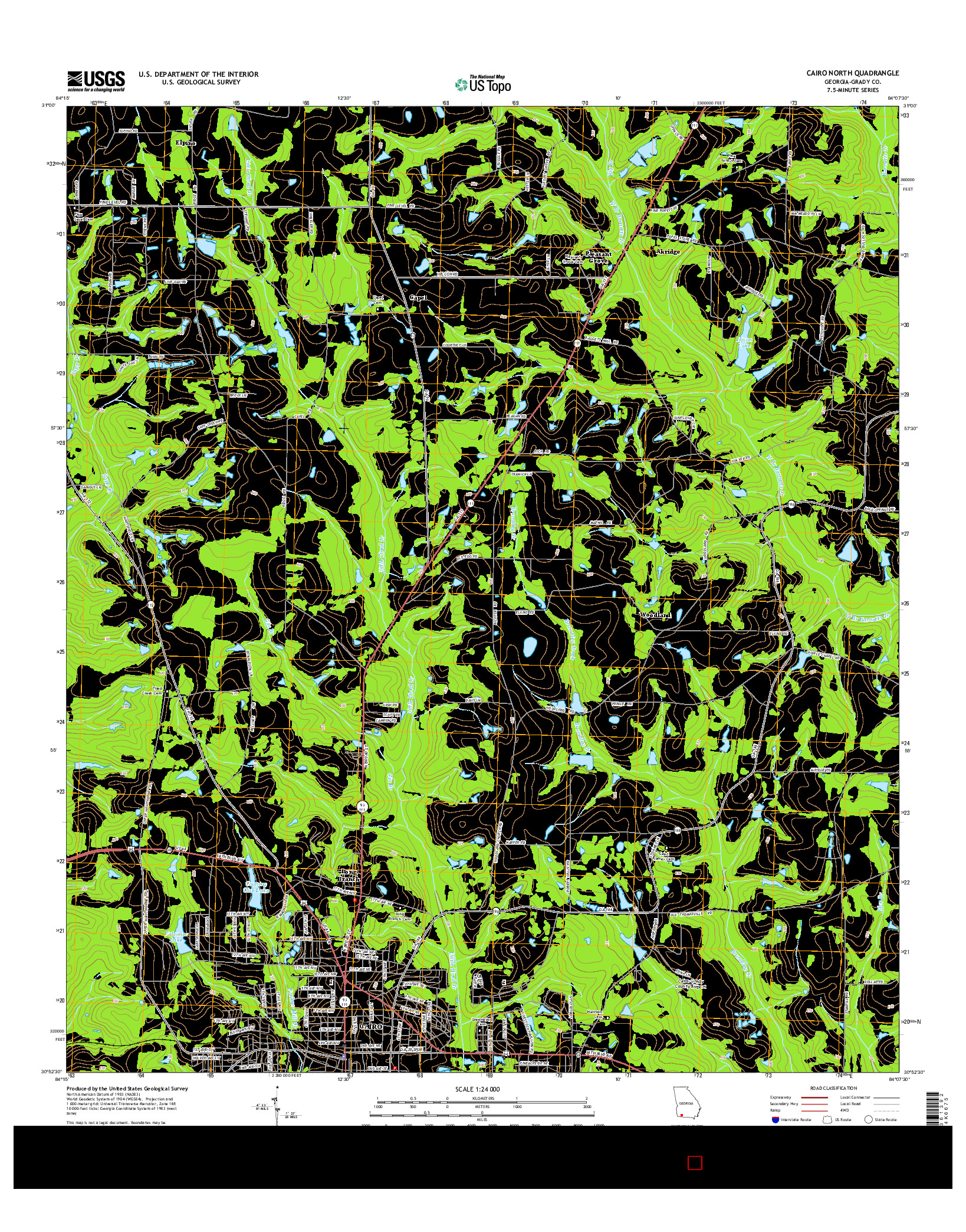 USGS US TOPO 7.5-MINUTE MAP FOR CAIRO NORTH, GA 2014