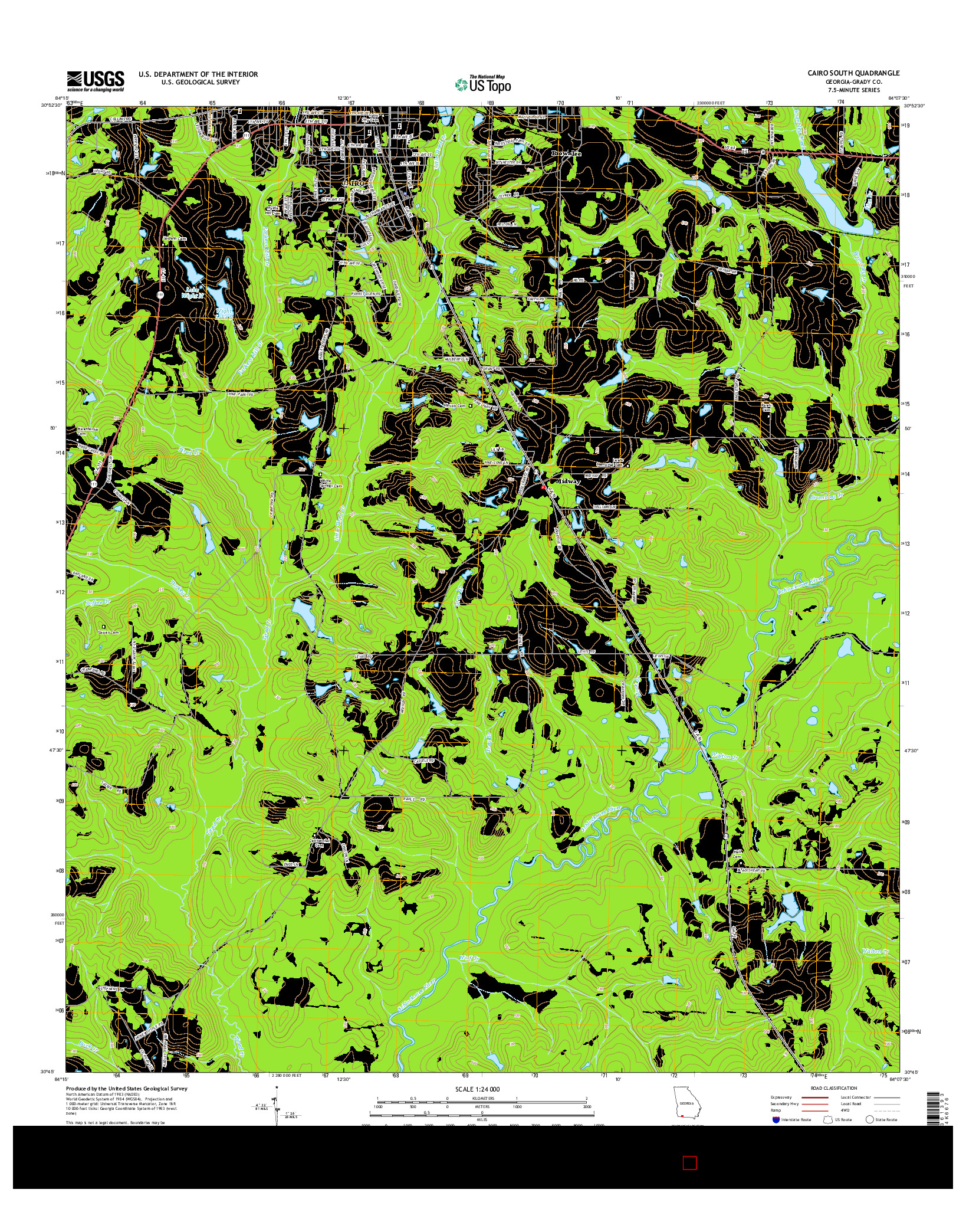 USGS US TOPO 7.5-MINUTE MAP FOR CAIRO SOUTH, GA 2014