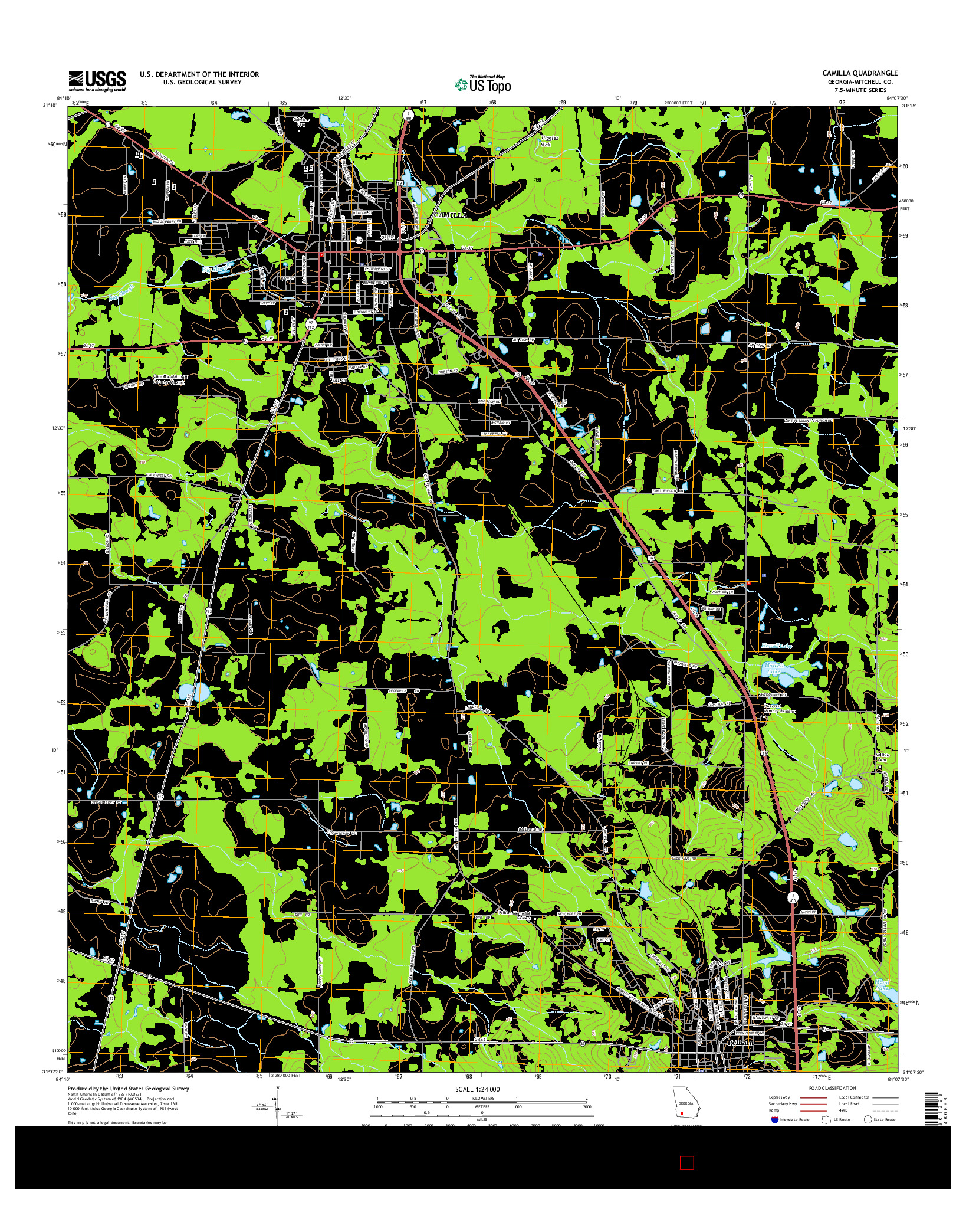 USGS US TOPO 7.5-MINUTE MAP FOR CAMILLA, GA 2014