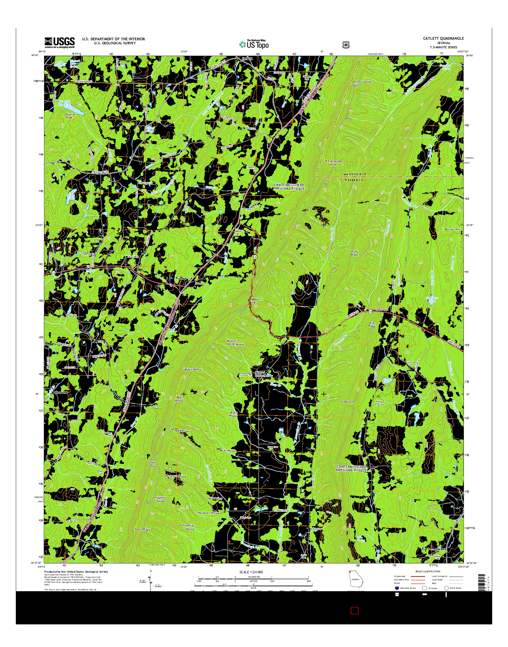 USGS US TOPO 7.5-MINUTE MAP FOR CATLETT, GA 2014