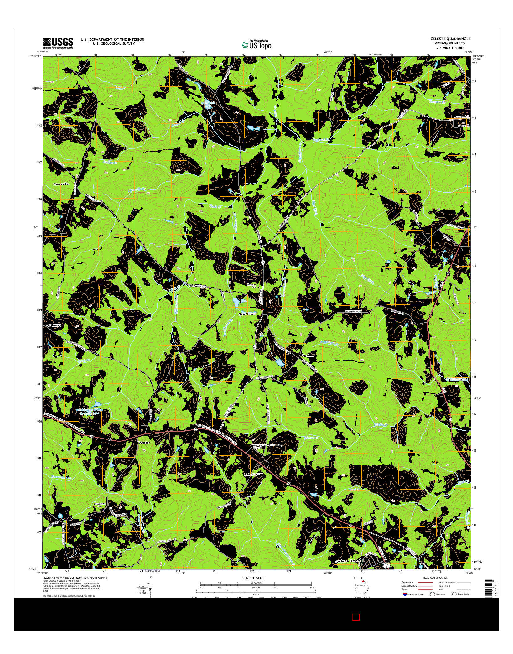 USGS US TOPO 7.5-MINUTE MAP FOR CELESTE, GA 2014