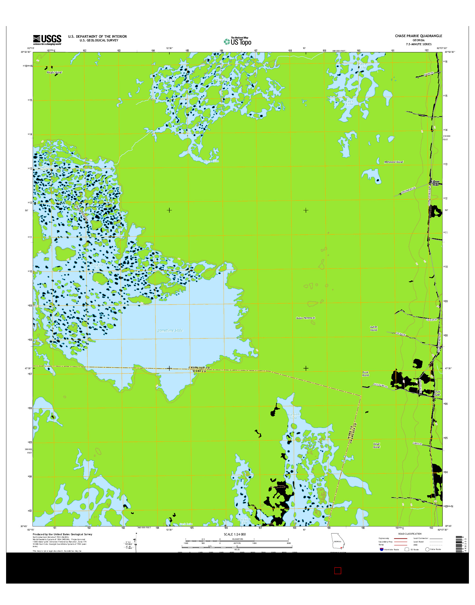 USGS US TOPO 7.5-MINUTE MAP FOR CHASE PRAIRIE, GA 2014