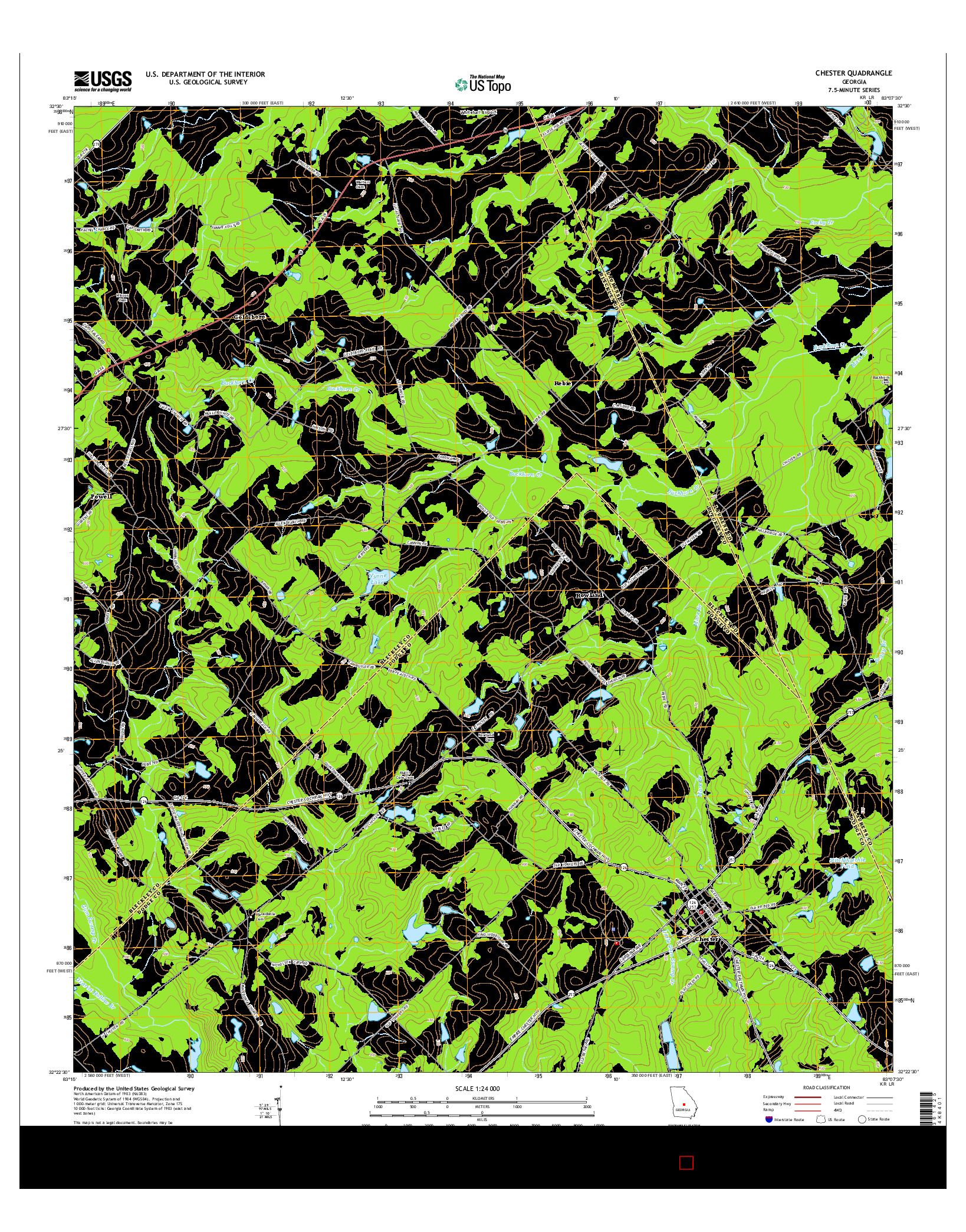 USGS US TOPO 7.5-MINUTE MAP FOR CHESTER, GA 2014