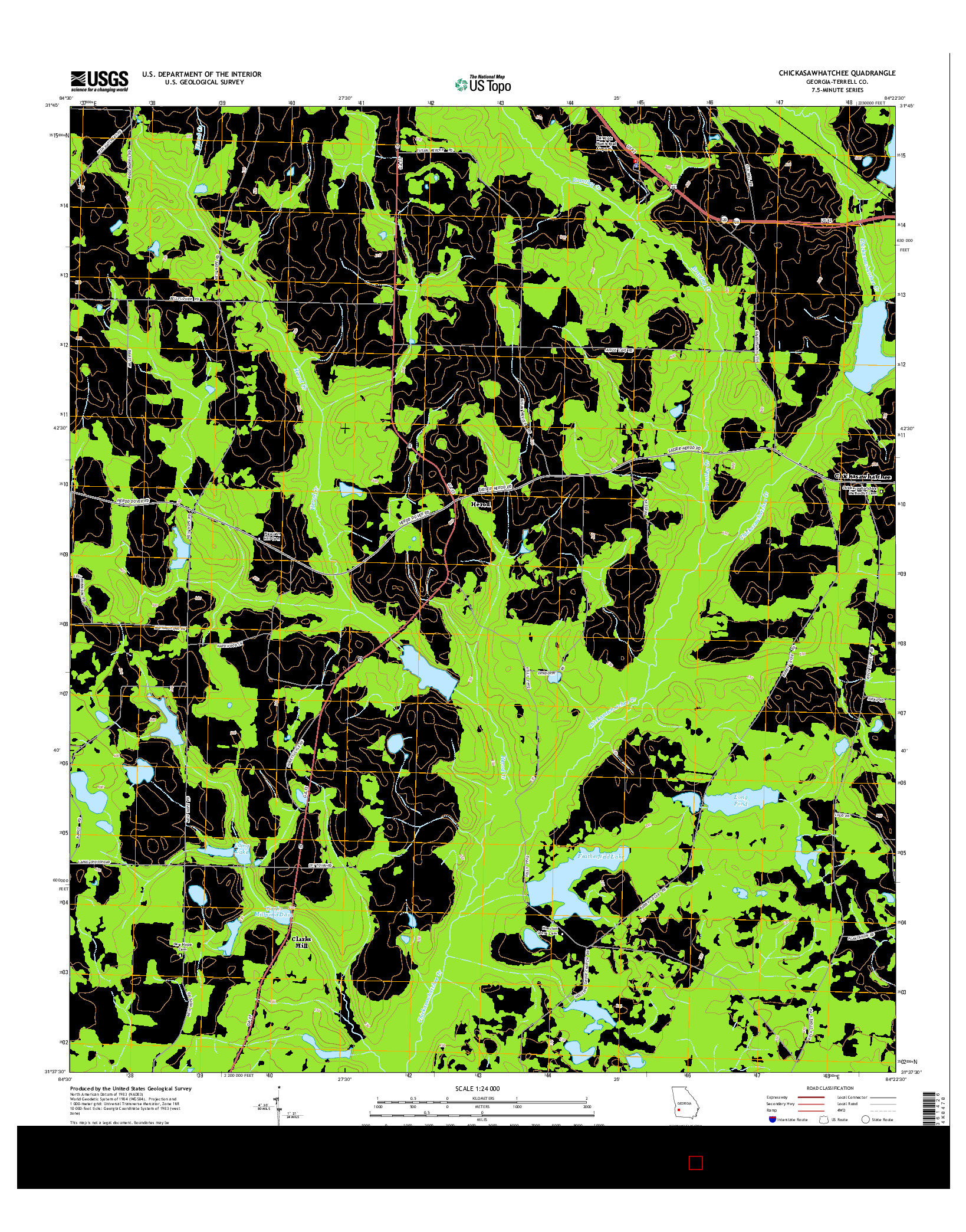 USGS US TOPO 7.5-MINUTE MAP FOR CHICKASAWHATCHEE, GA 2014