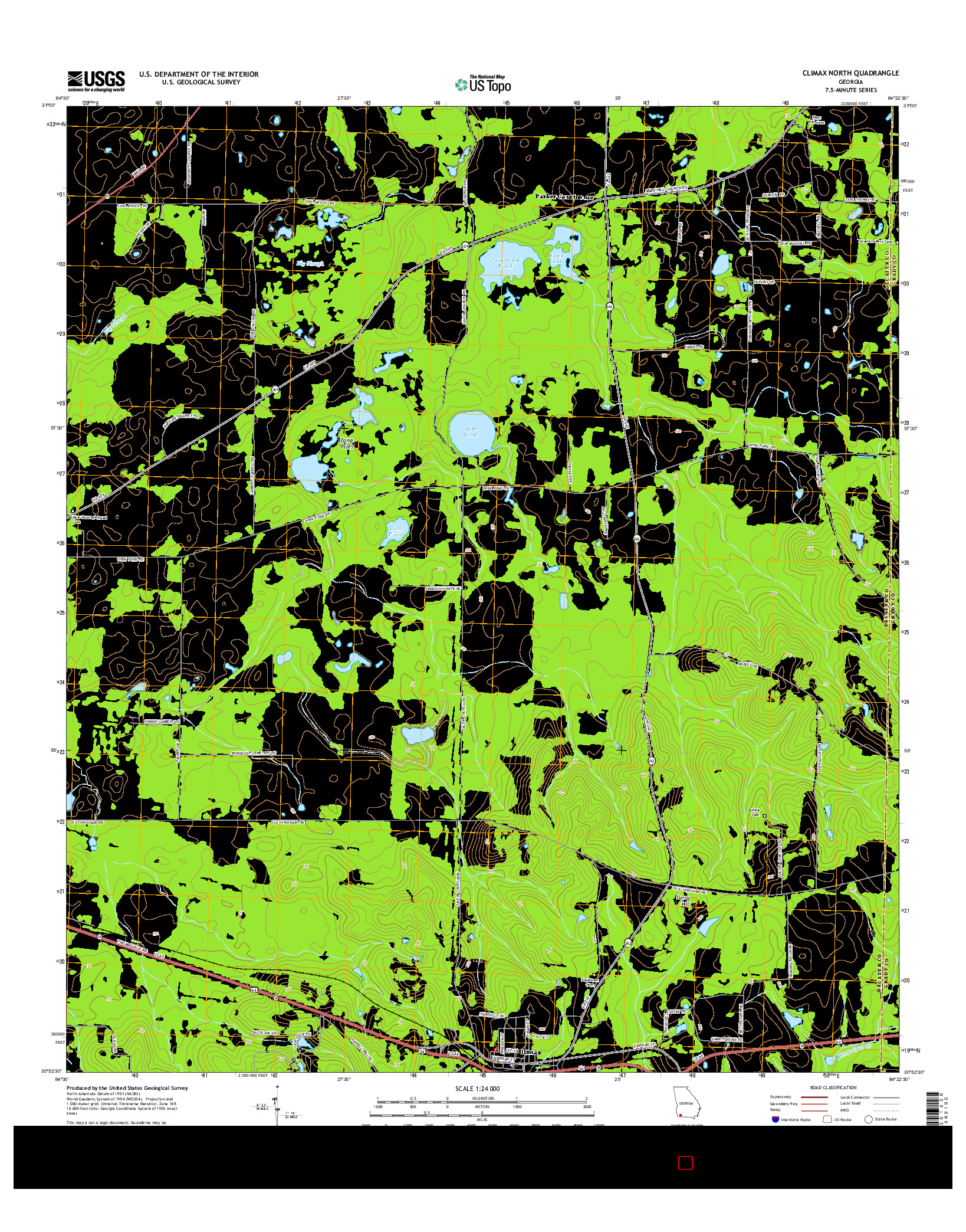 USGS US TOPO 7.5-MINUTE MAP FOR CLIMAX NORTH, GA 2014