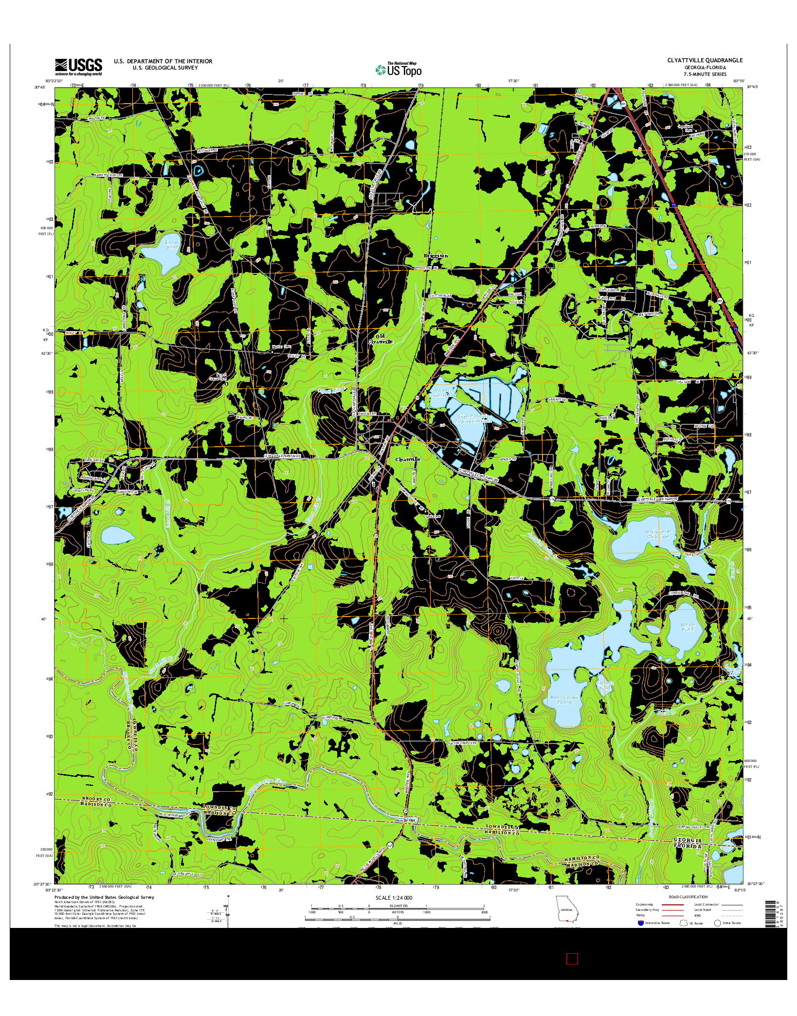 USGS US TOPO 7.5-MINUTE MAP FOR CLYATTVILLE, GA-FL 2014
