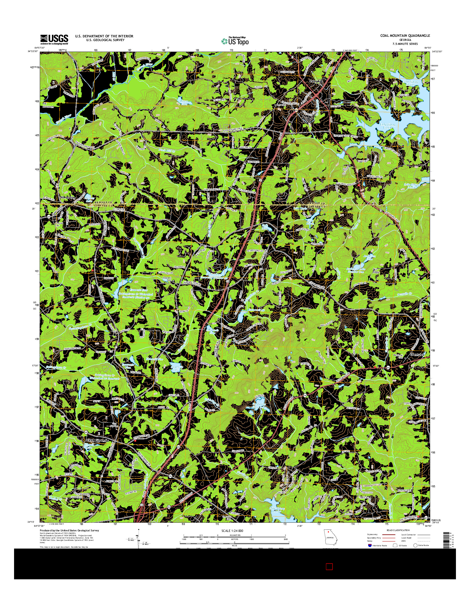 USGS US TOPO 7.5-MINUTE MAP FOR COAL MOUNTAIN, GA 2014