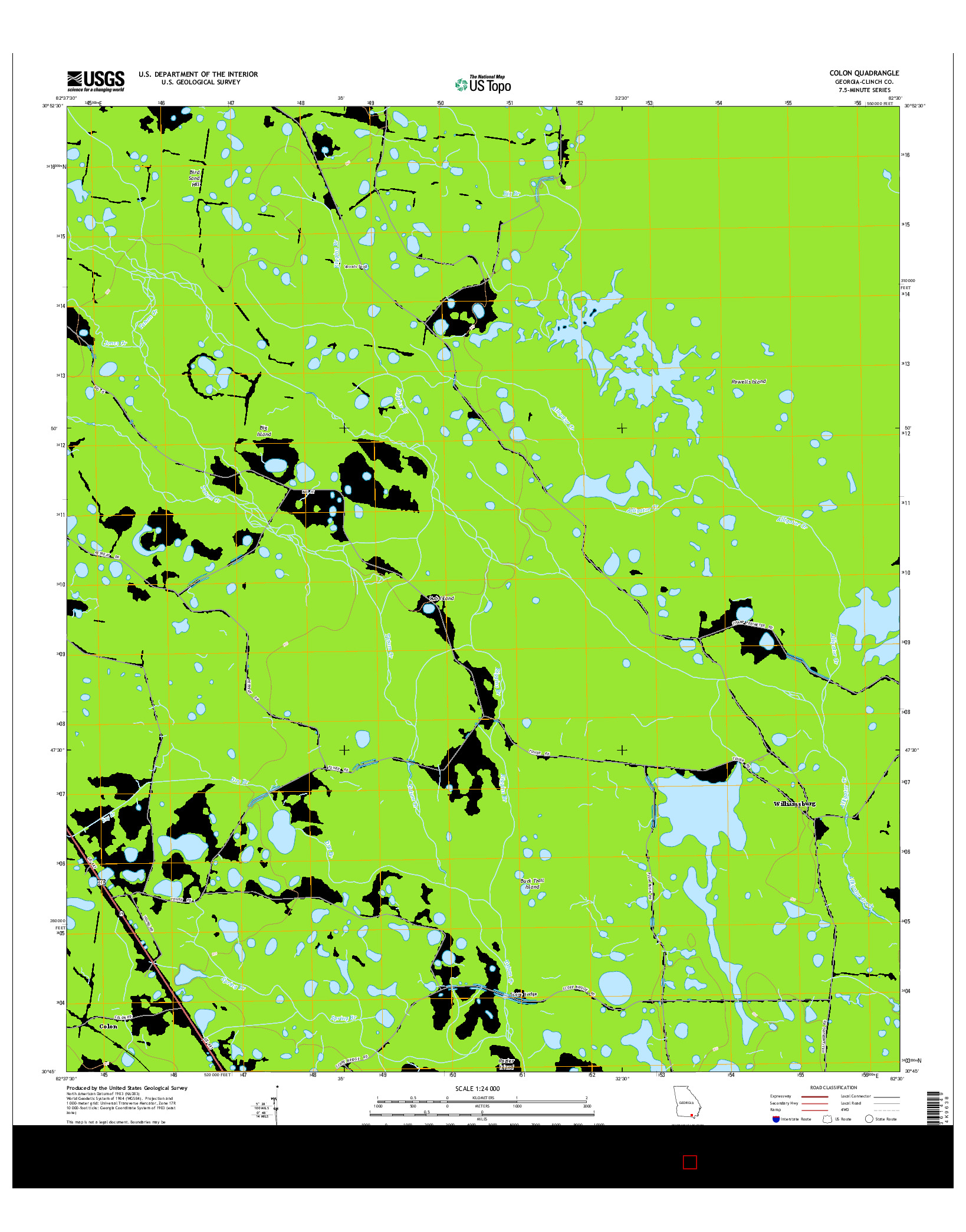 USGS US TOPO 7.5-MINUTE MAP FOR COLON, GA 2014