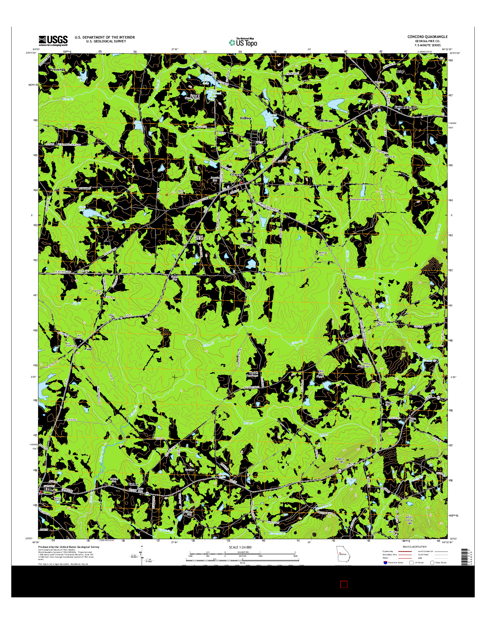 USGS US TOPO 7.5-MINUTE MAP FOR CONCORD, GA 2014