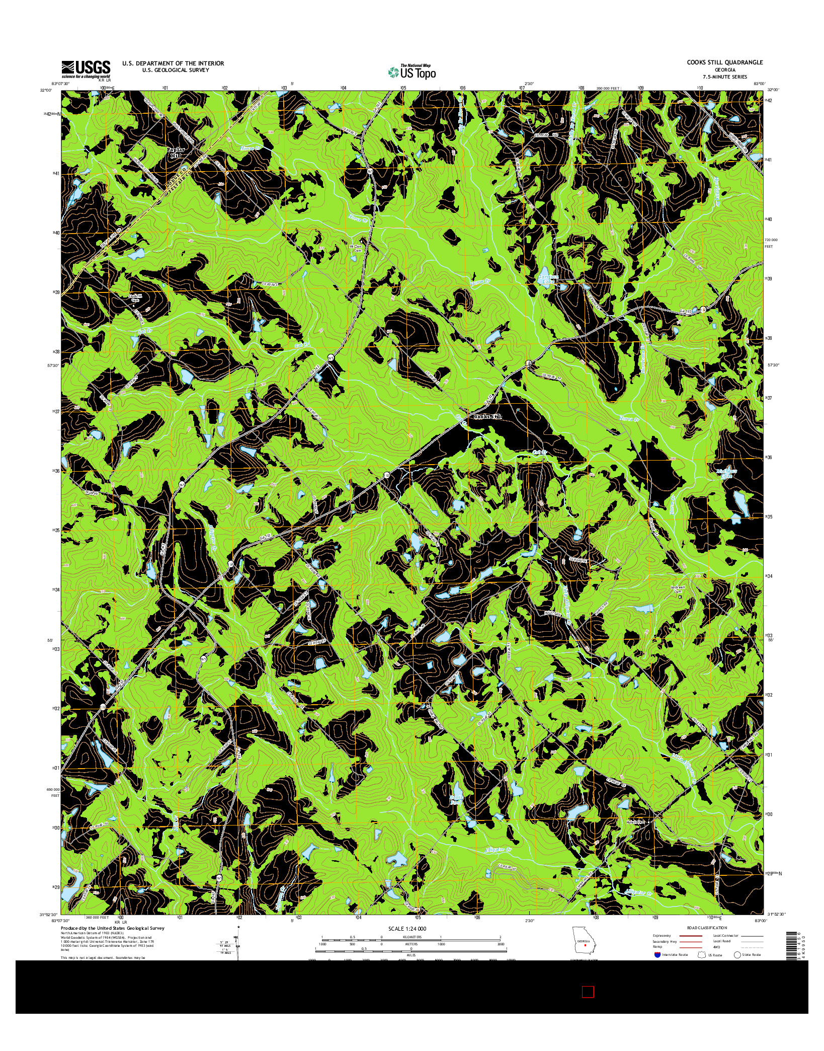 USGS US TOPO 7.5-MINUTE MAP FOR COOKS STILL, GA 2014