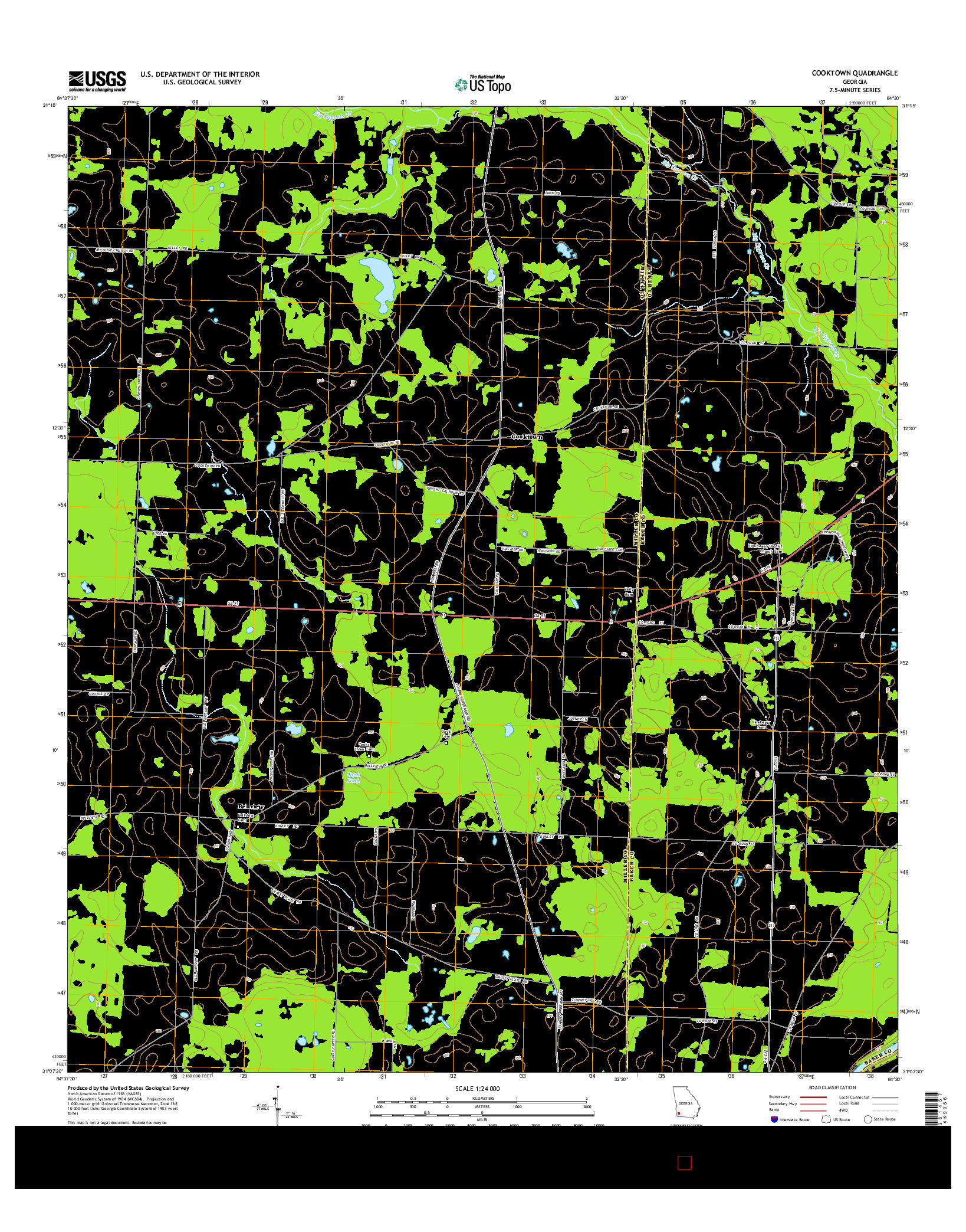 USGS US TOPO 7.5-MINUTE MAP FOR COOKTOWN, GA 2014