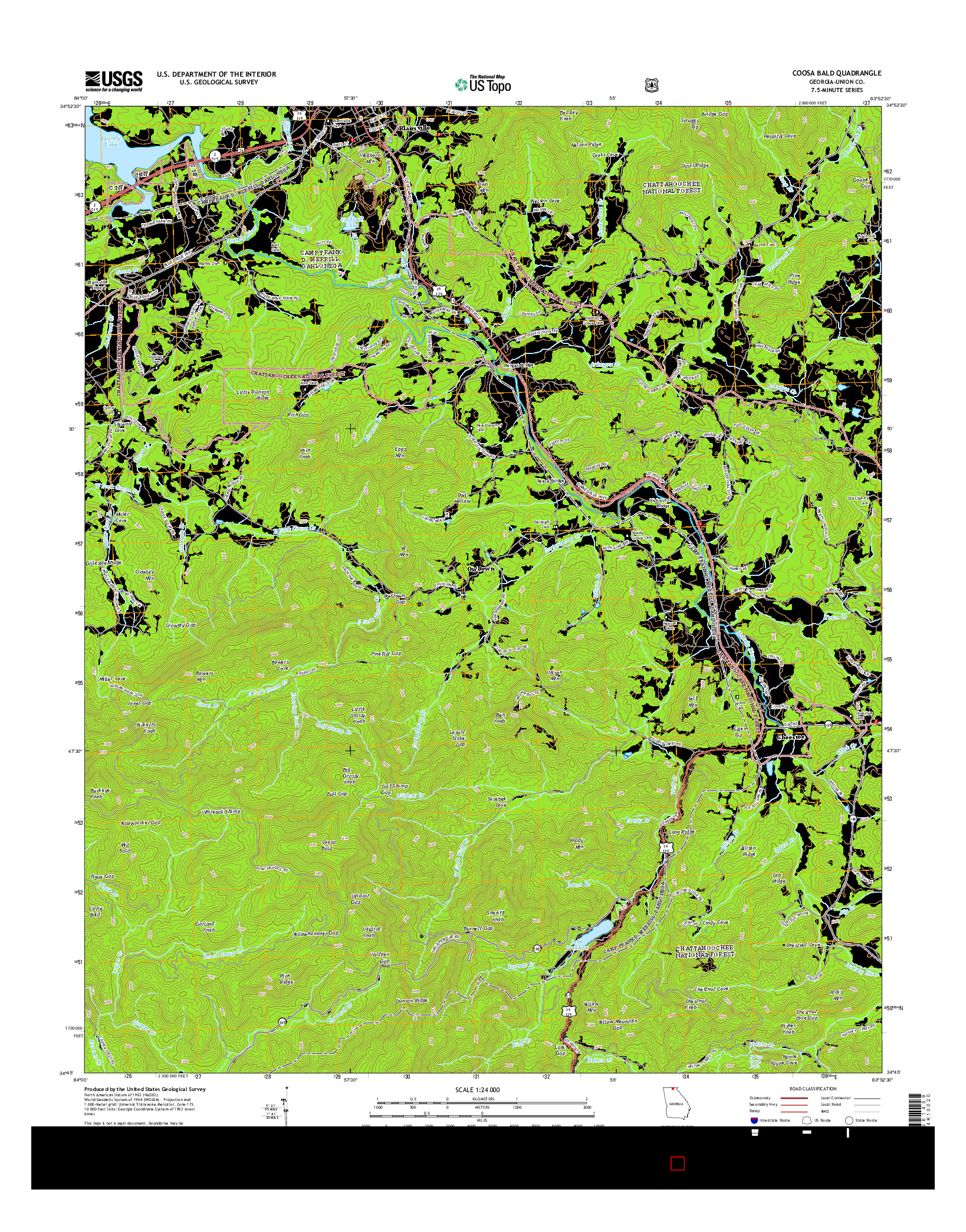 USGS US TOPO 7.5-MINUTE MAP FOR COOSA BALD, GA 2014